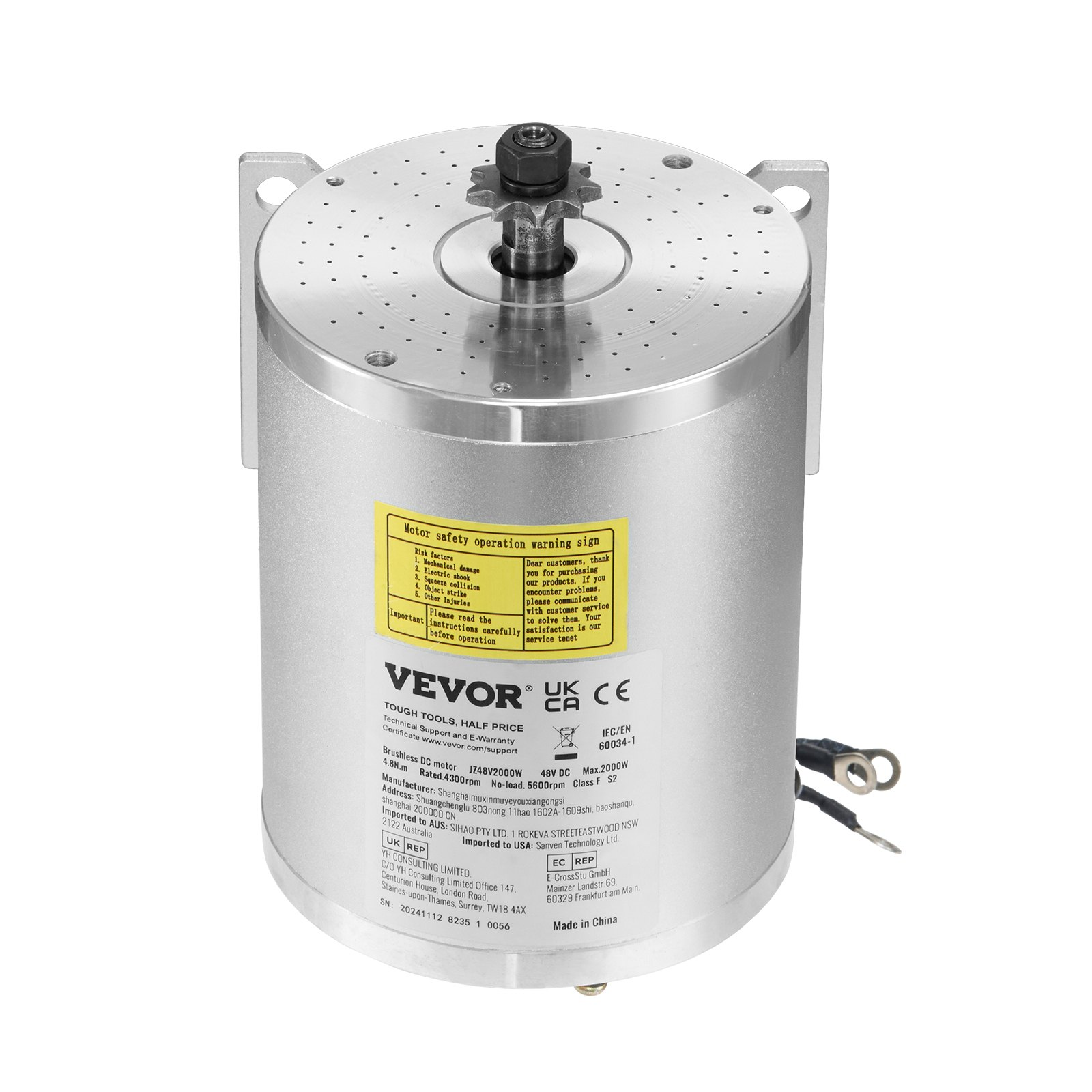 2000W 48V Brushless DC Motor Kit 4300RPM w/ Controller Go Kart E-Bike