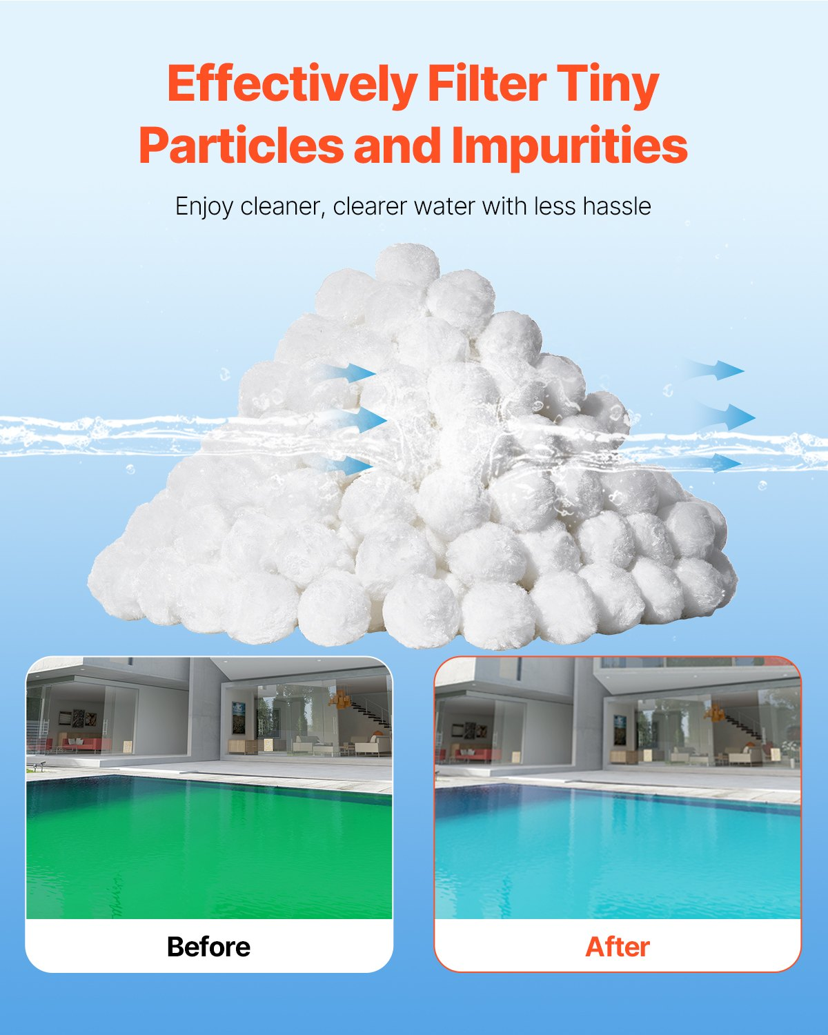 Pool Filter Balls for Sand Filter, 3.5 lbs, Filter Balls Replace Pool Filter Sa