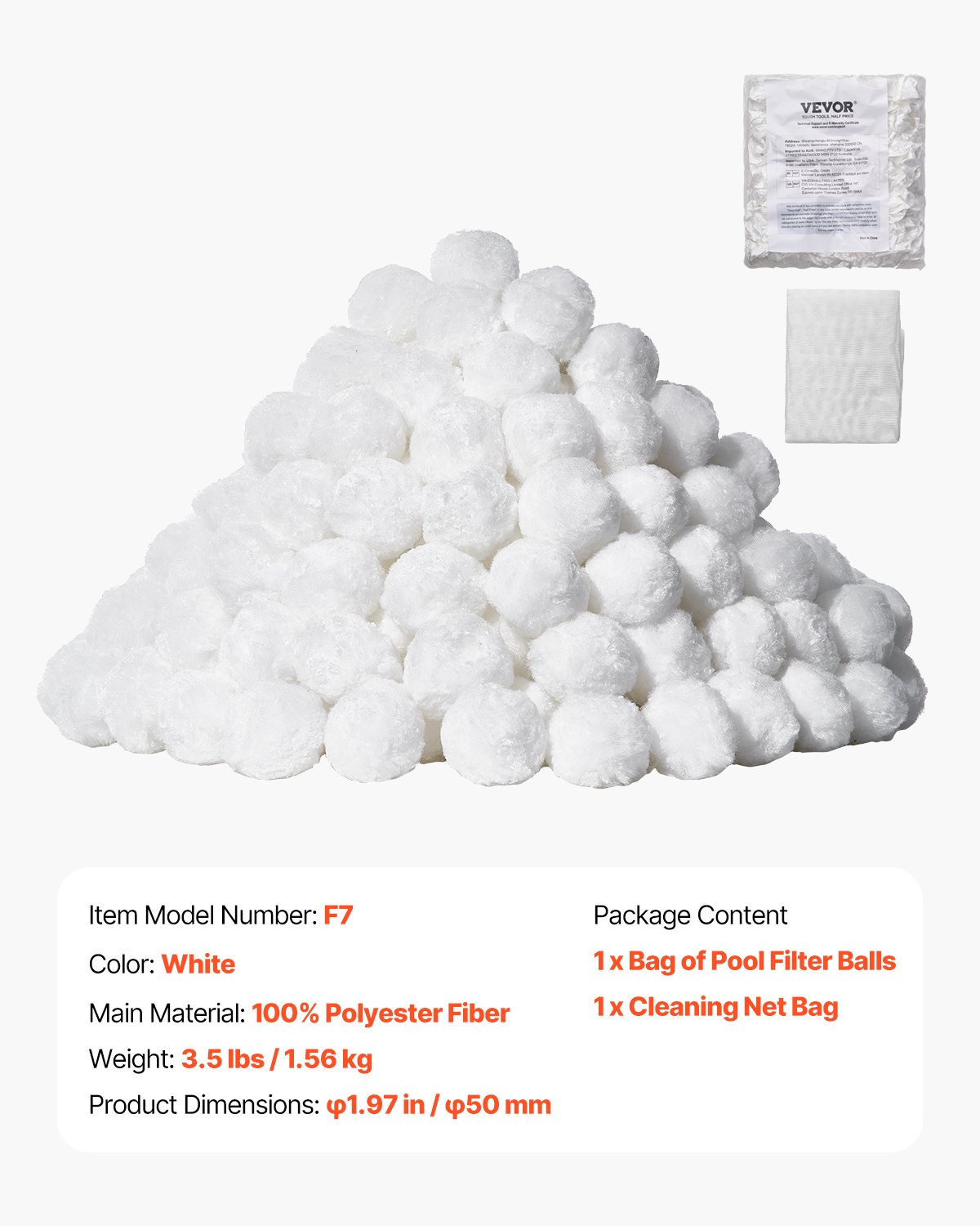 Pool Filter Balls for Sand Filter, 3.5 lbs, Filter Balls Replace Pool Filter Sa