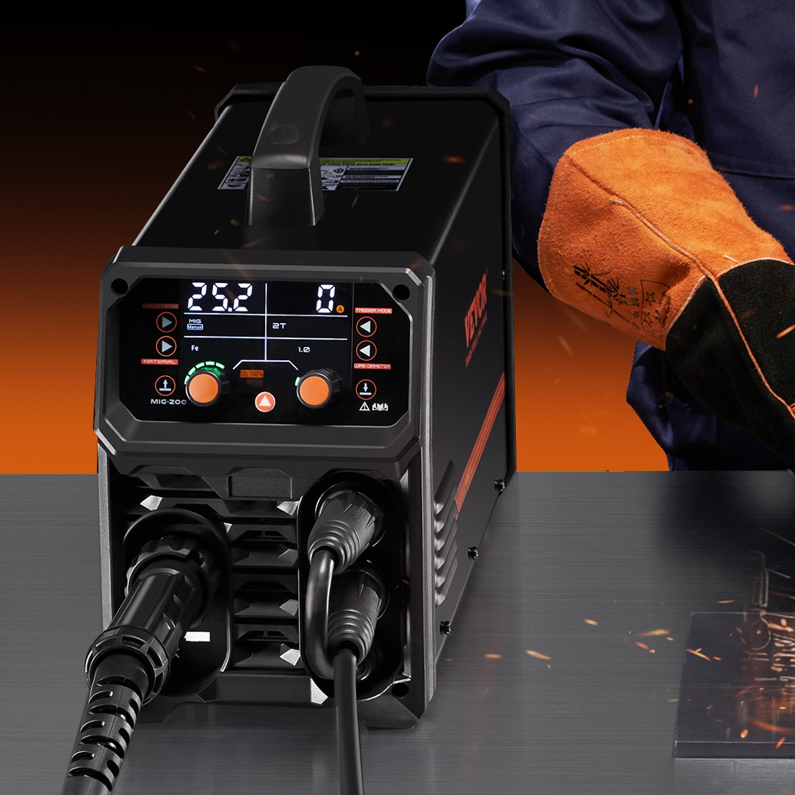 MIG Welder 200Amps Welding Machine 4-in-1 Gas MIG/Flux Core MIG/Stick/Lift TIG - Picture 7 of 10
