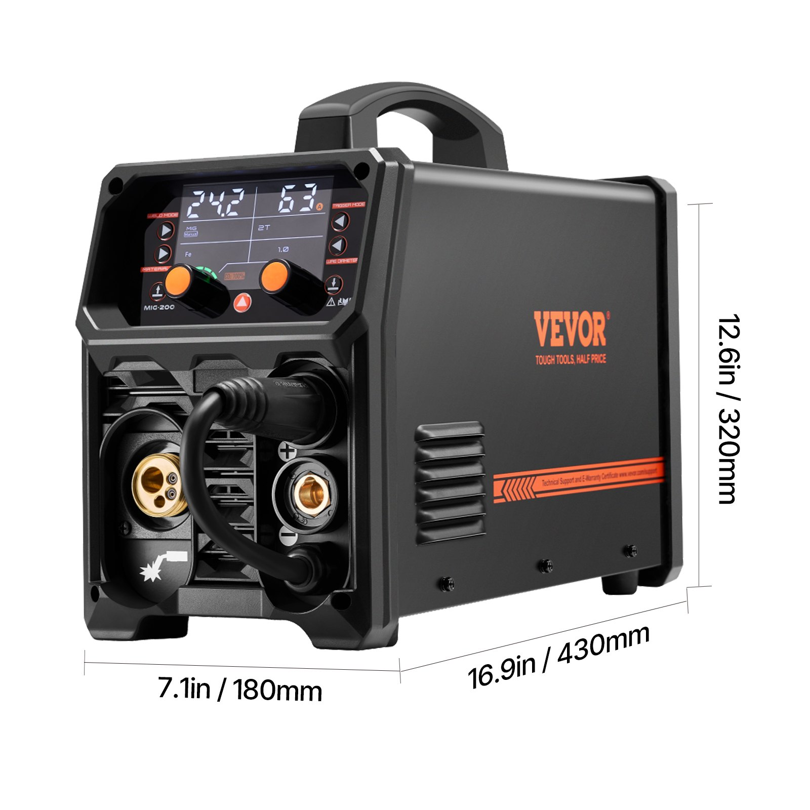 MIG Welder 200Amps Welding Machine 4-in-1 Gas MIG/Flux Core MIG/Stick/Lift TIG - Picture 8 of 10