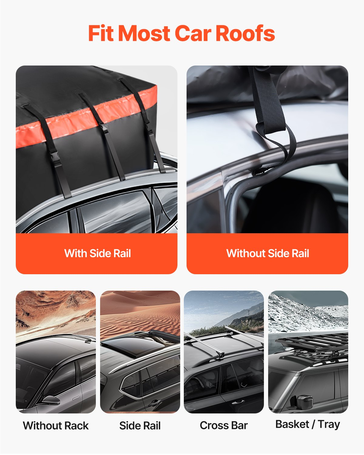 Car Rooftop Cargo Carrier Bag 20 Cubic Feet 840D PVC Car Roof Luggage Cargo Bag - Picture 4 of 10