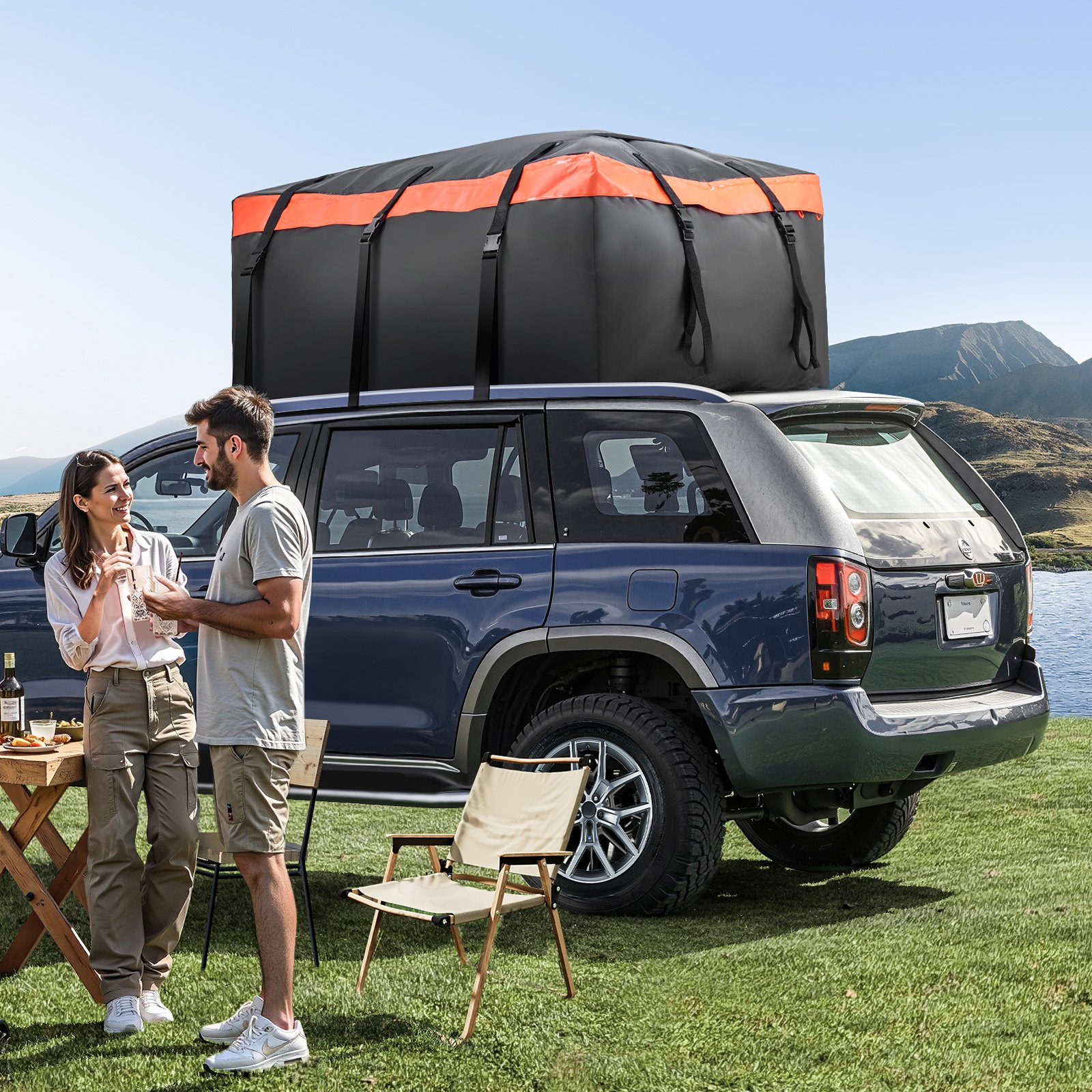 Car Rooftop Cargo Carrier Bag 20 Cubic Feet 840D PVC Car Roof Luggage Cargo Bag - Picture 7 of 10