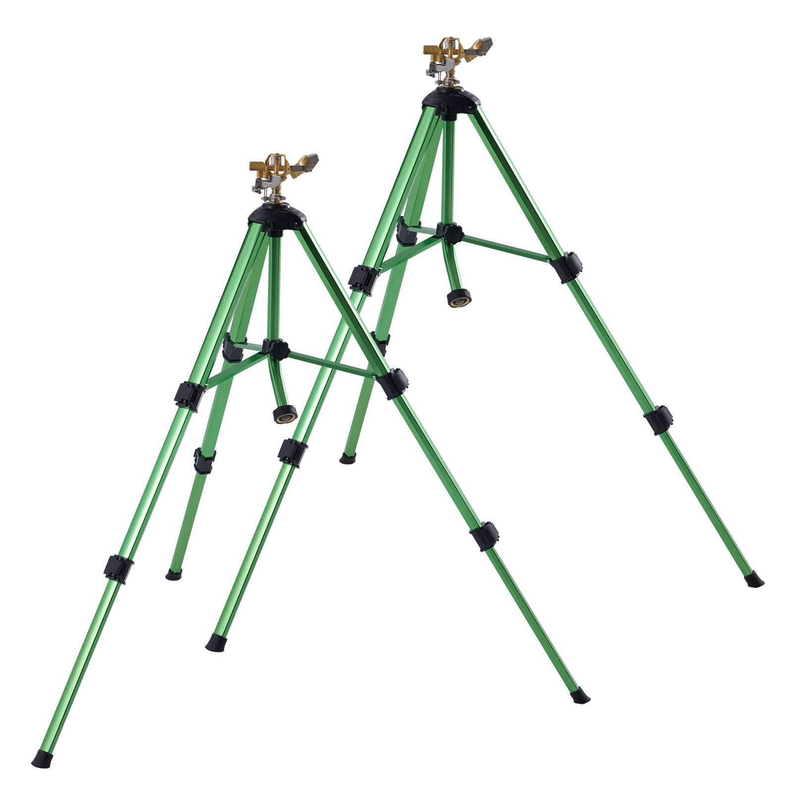 Impact Sprinkler on Tripod Base, 2 Packs, Adjustable Heights Sprinkler for Yard