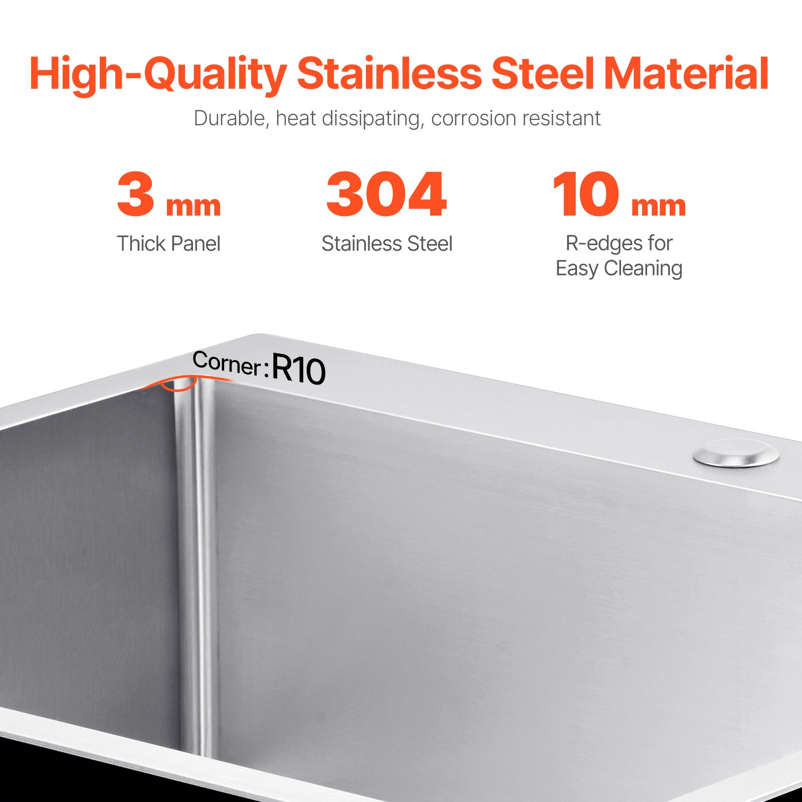 25" Kitchen Sink Top Mount Single Bowl Drop-In Basin Stainless Steel Bar - Picture 2 of 10