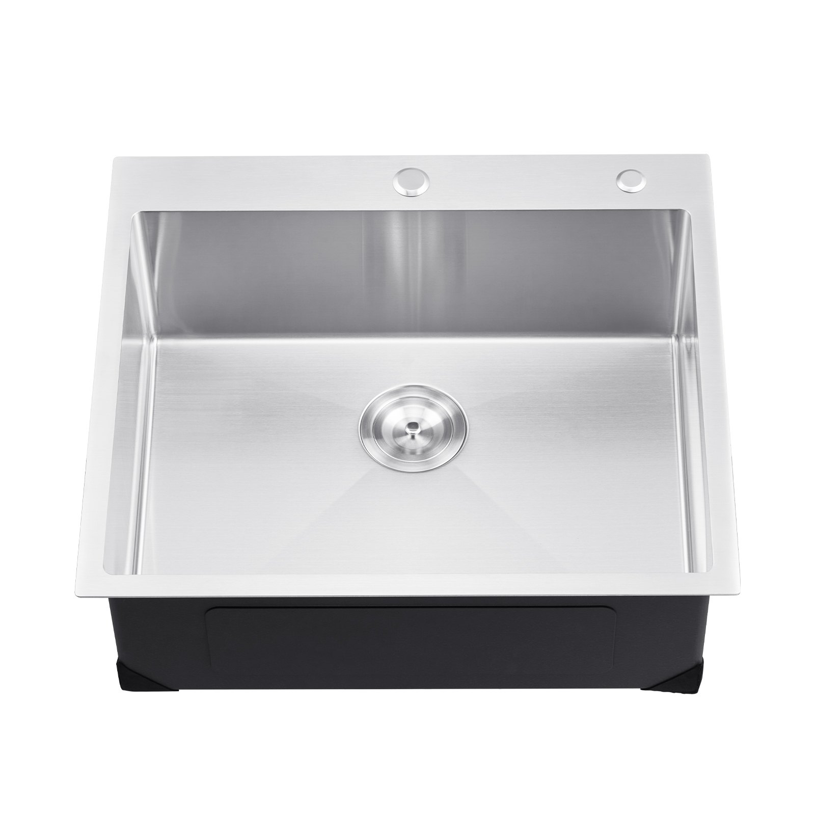 25" Kitchen Sink Top Mount Single Bowl Drop-In Basin Stainless Steel Bar - Picture 9 of 10