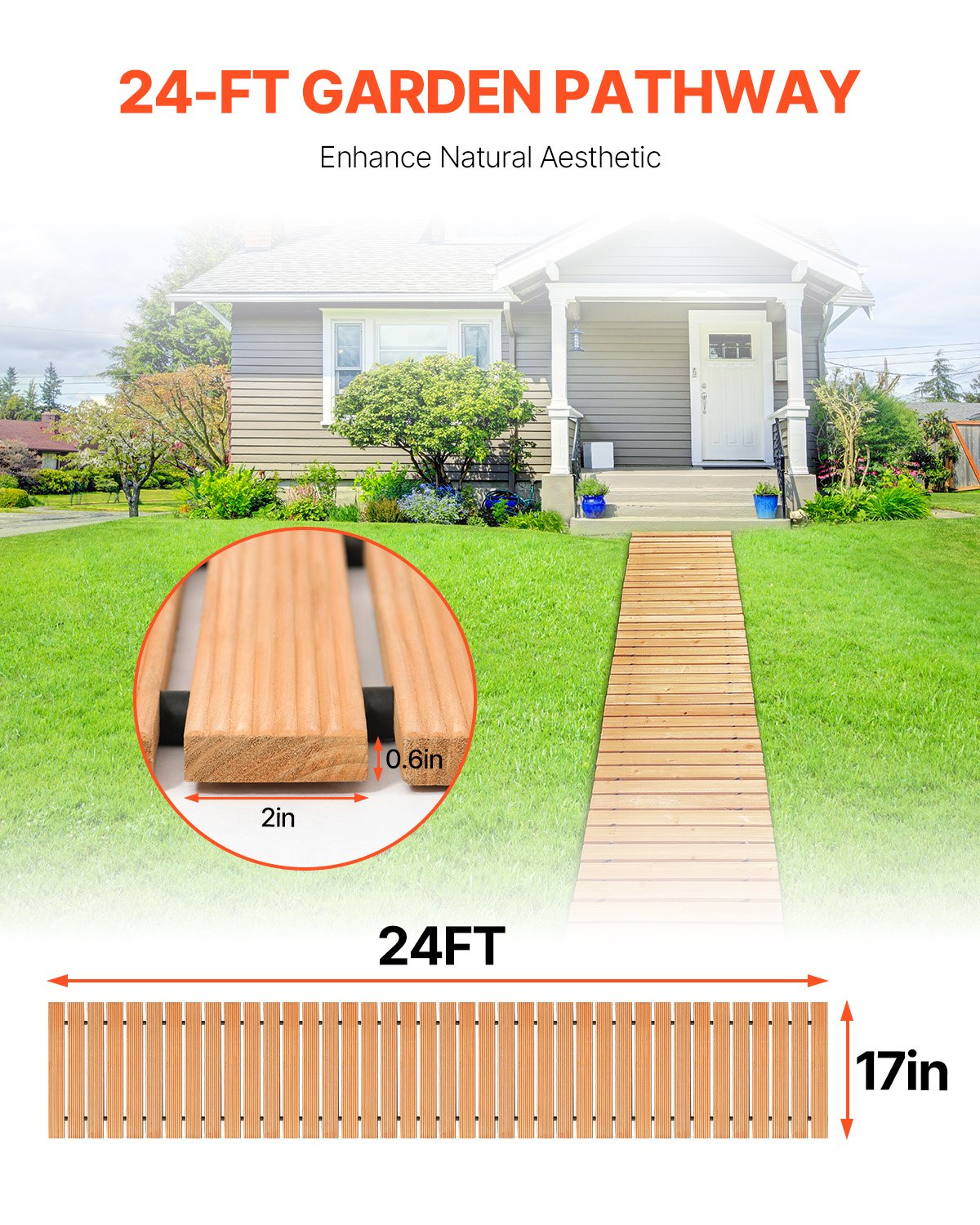 Wooden Garden Pathway, Decorative Garden Paver for Backyard Wedding Party
