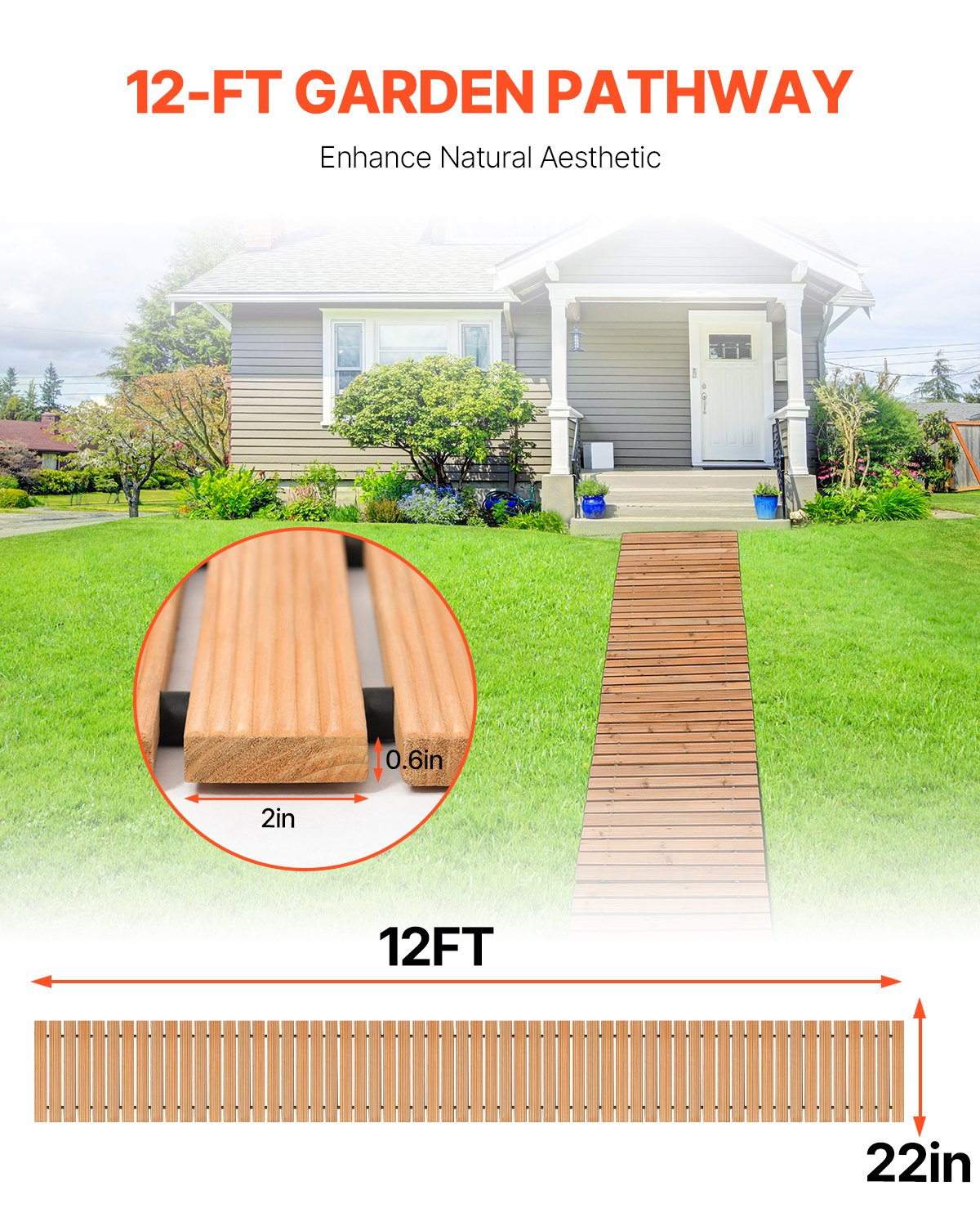 Wooden Garden Pathway, Decorative Garden Paver for Backyard Wedding Party