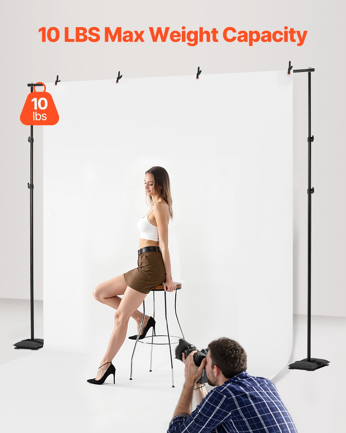 Backdrop Stand Background Stand Kit 8.5 x 10 ft for Party & Photo Studio