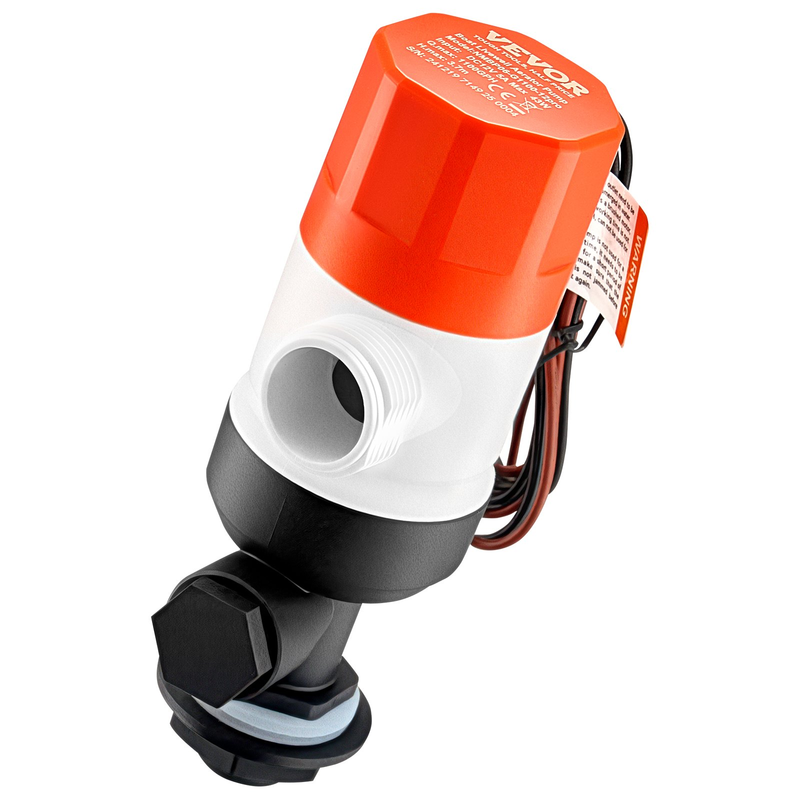 Livewell Pump for Boat 12V 1100GPH Livewell Aerator Pump Straight 2 Inlets - Picture 10 of 12