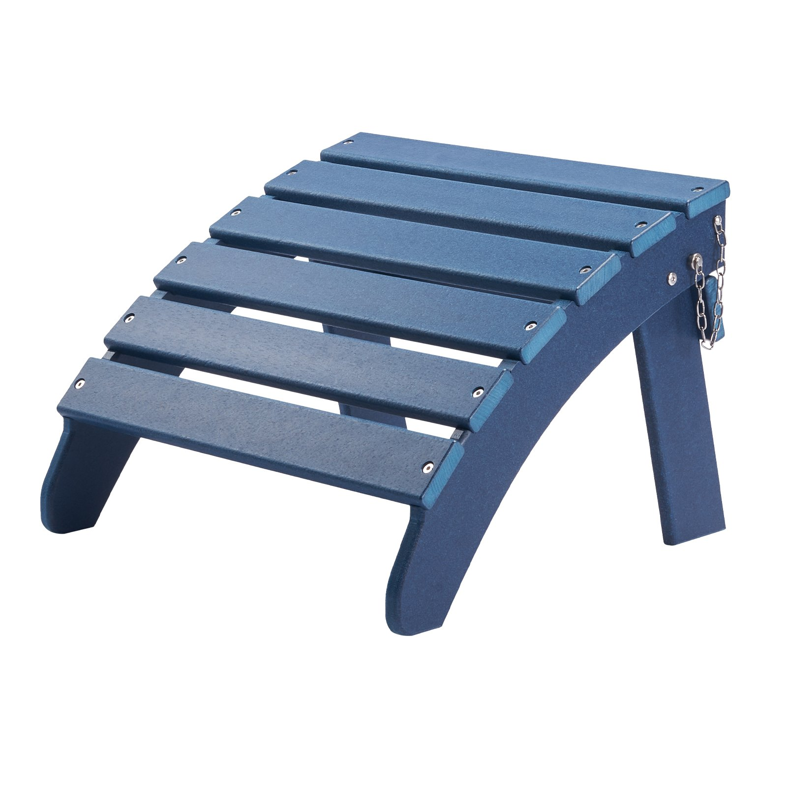 Adirondack Ottoman 2 Set 18.7L x 18.9W x 13.8H Inch HDPE Folding Footrest Blue - Picture 9 of 10