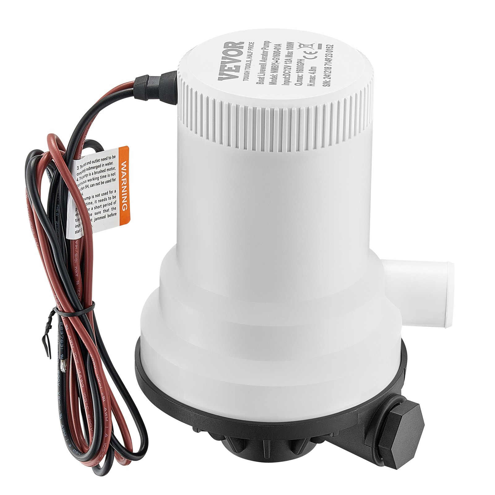 Livewell Pumpe für Boot 12V 1600GPH Livewell Belüfterpumpe gerade 2 Einlässe - Bild 10 von 12