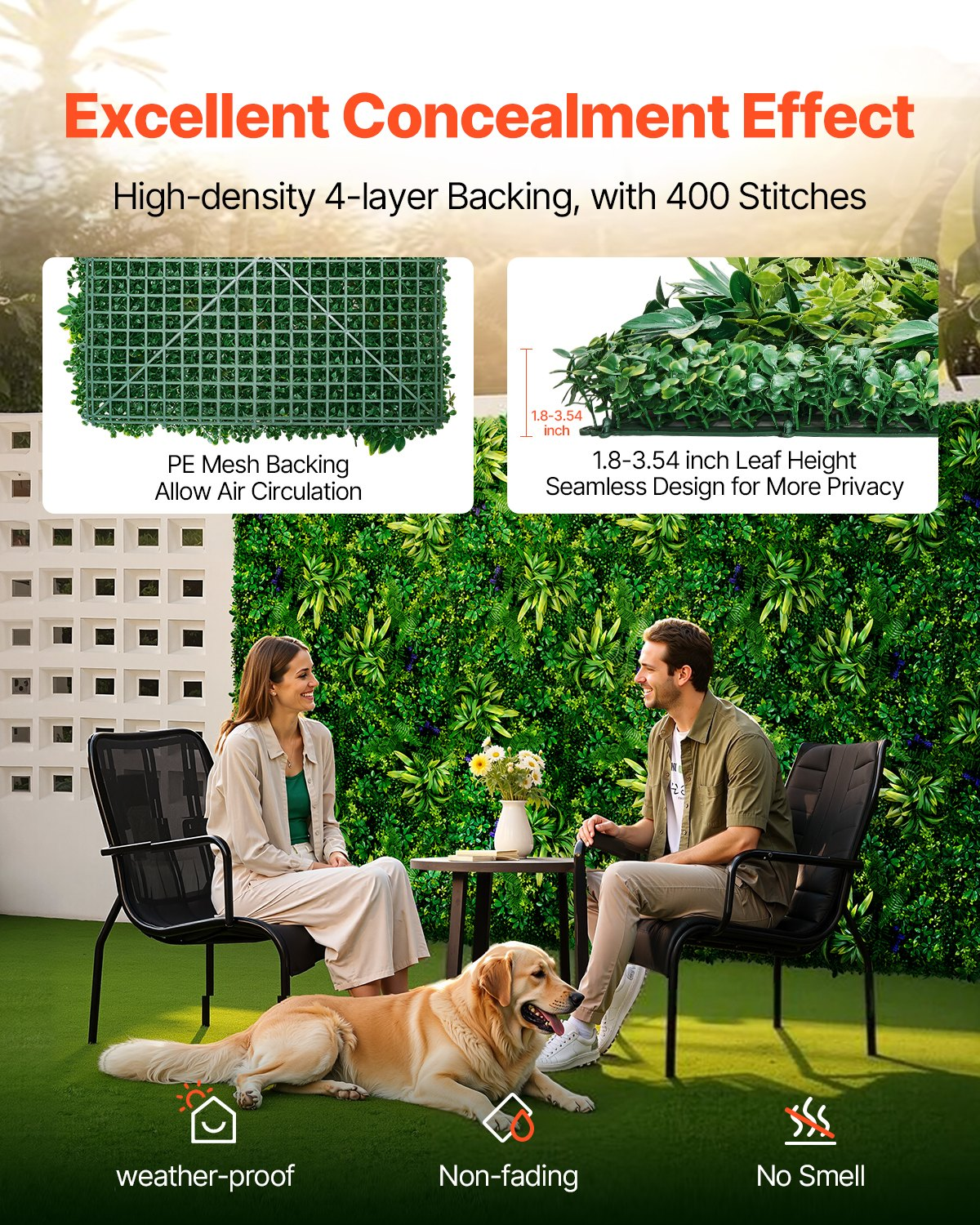 Artificial Grass Wall Panels 12 PCS 20 x 20 inch 3D Greenery for Decor Privacy - Picture 2 of 10