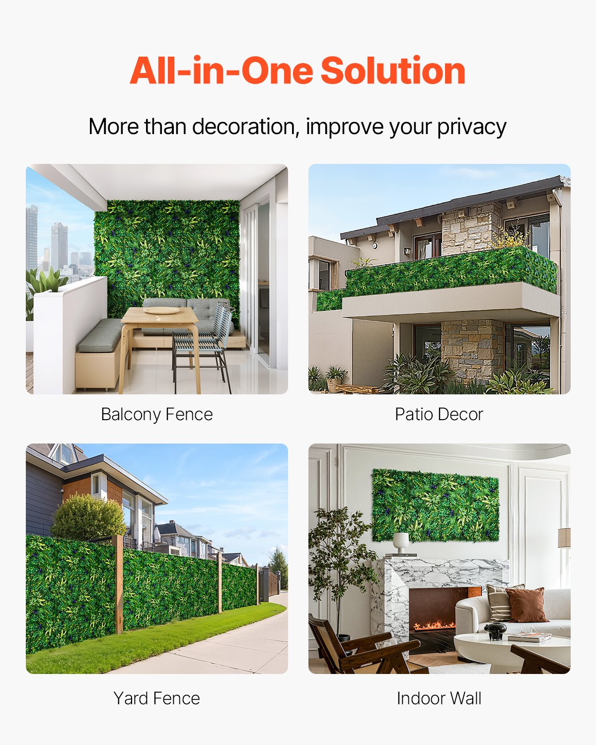 Artificial Grass Wall Panels 12 PCS 20 x 20 inch 3D Greenery for Decor Privacy - Picture 4 of 10
