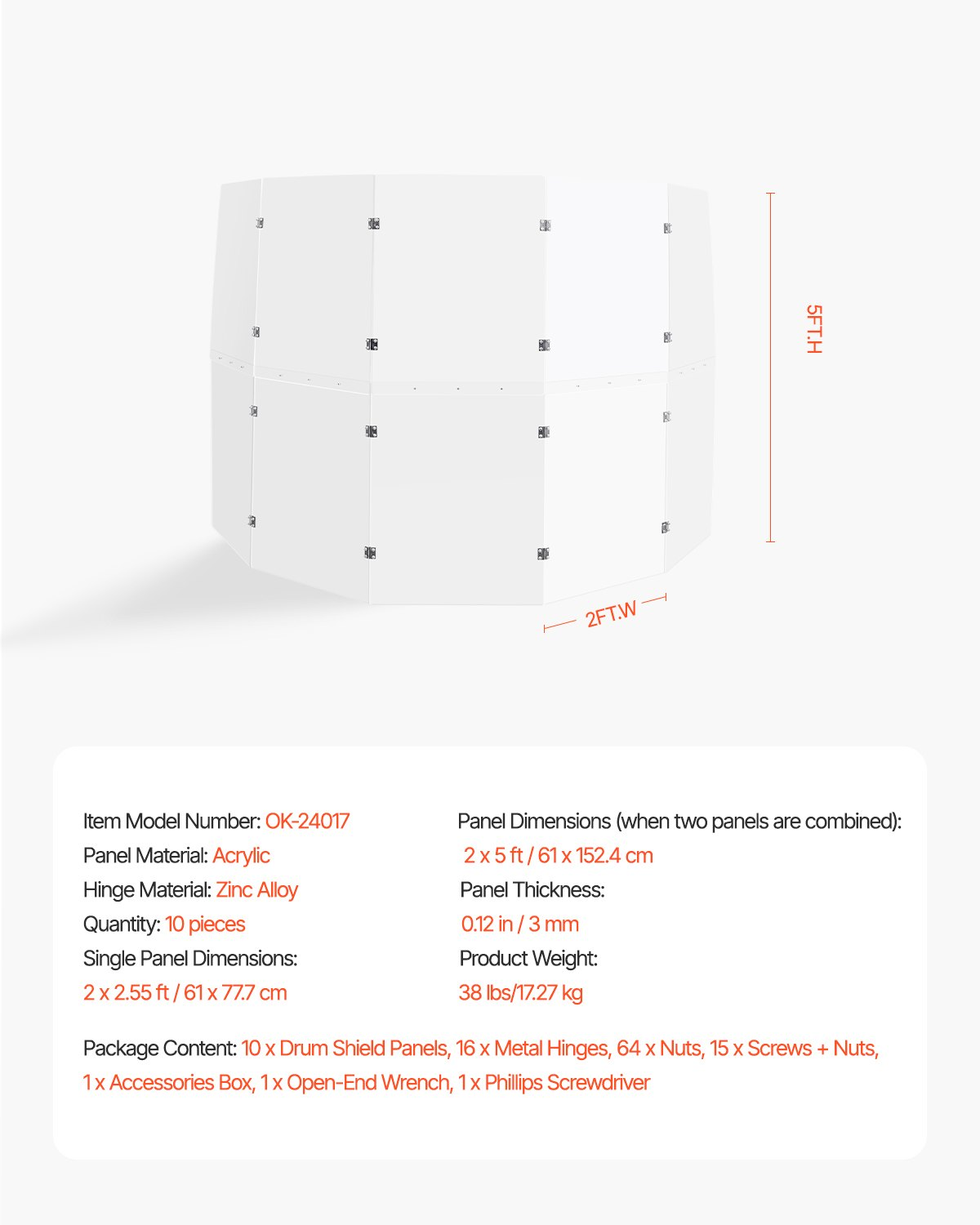 Drum Shield, Drum Shields Drum Sound Barrier Suitable for Practice Performance