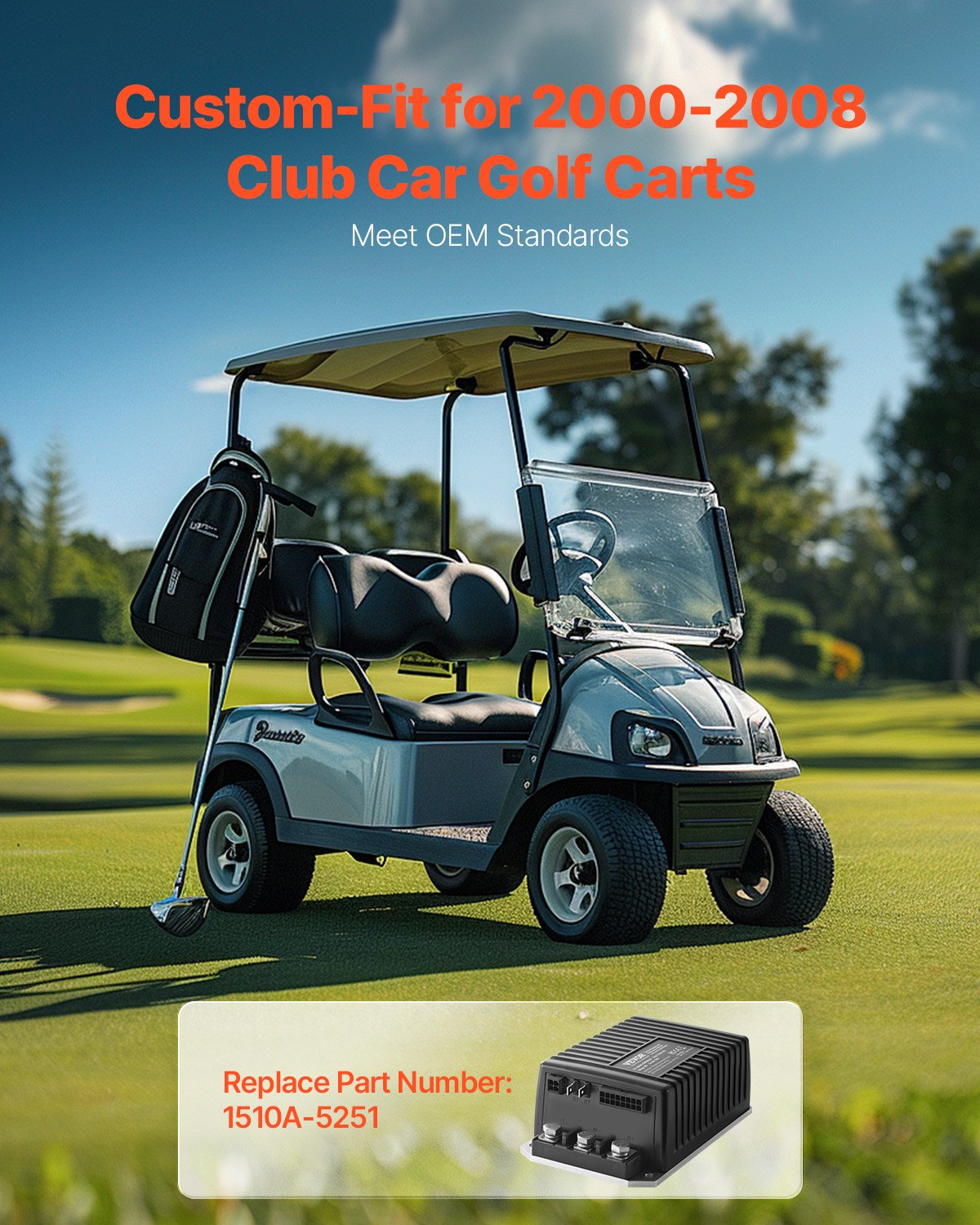 Golf Cart Speed Controller 48V 250A Motor Controller for Club Car 1510A-5251 - Picture 1 of 10