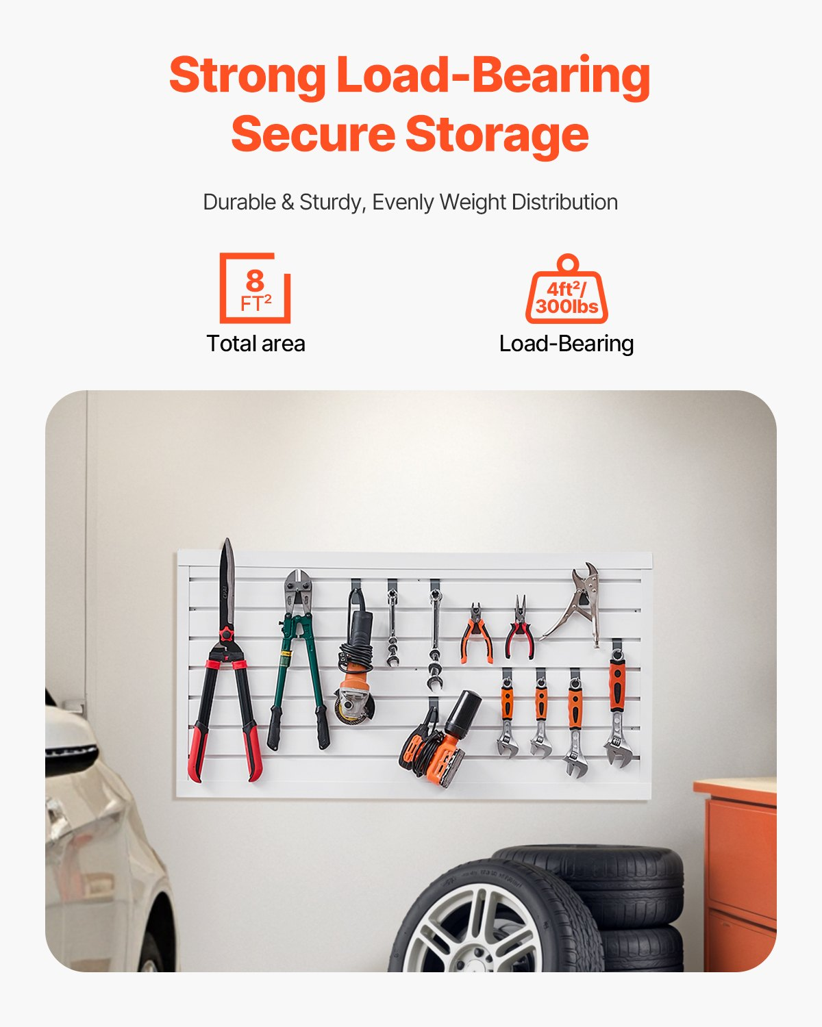 2 x 4 ft Slat Wall Paneling PVC White Garage Slatwall with Modular Design