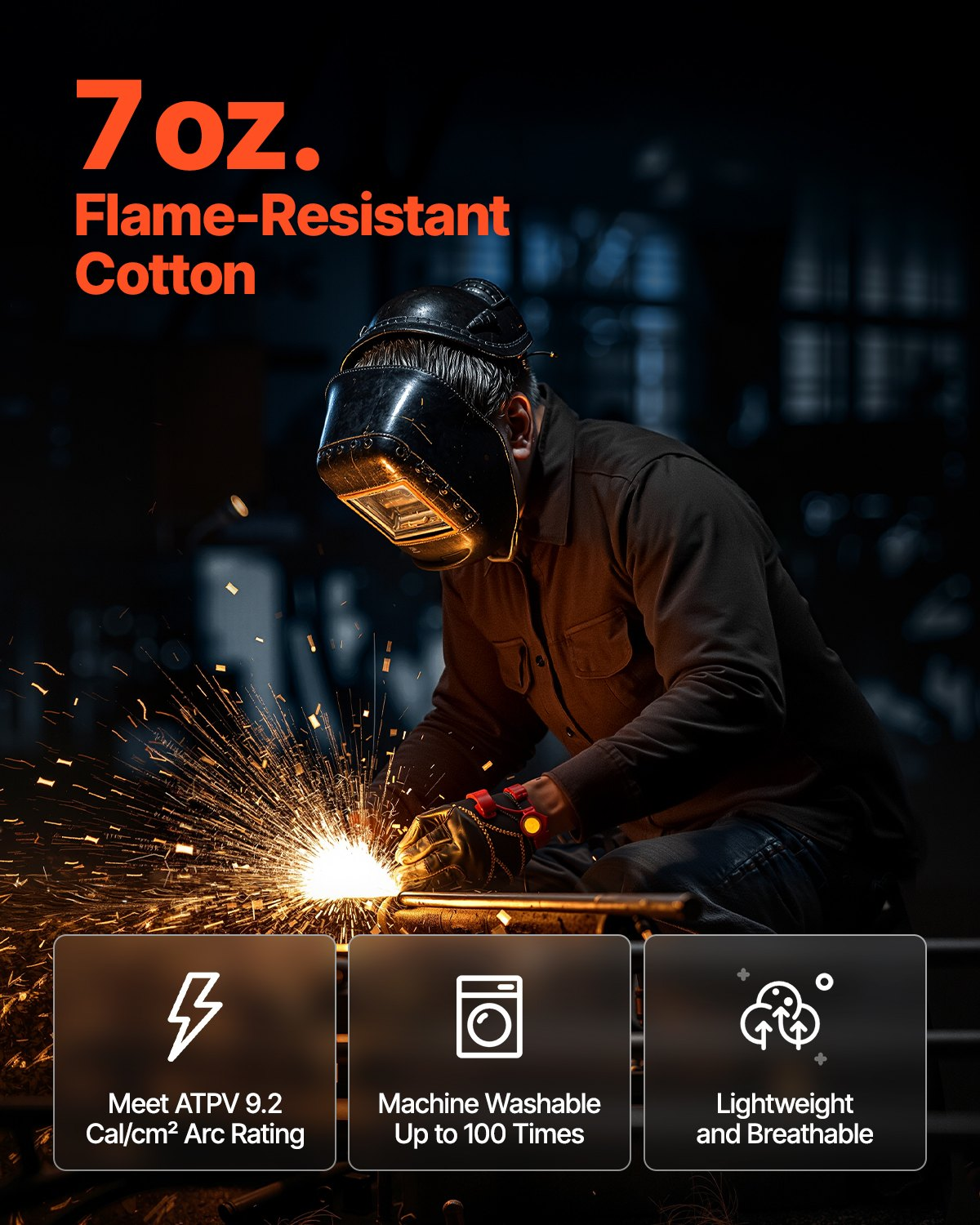 Flame-Resistant Welding Jacket L-Sized 7oz FR Cotton Welding Safety Jacket 279 - Bild 1 von 10