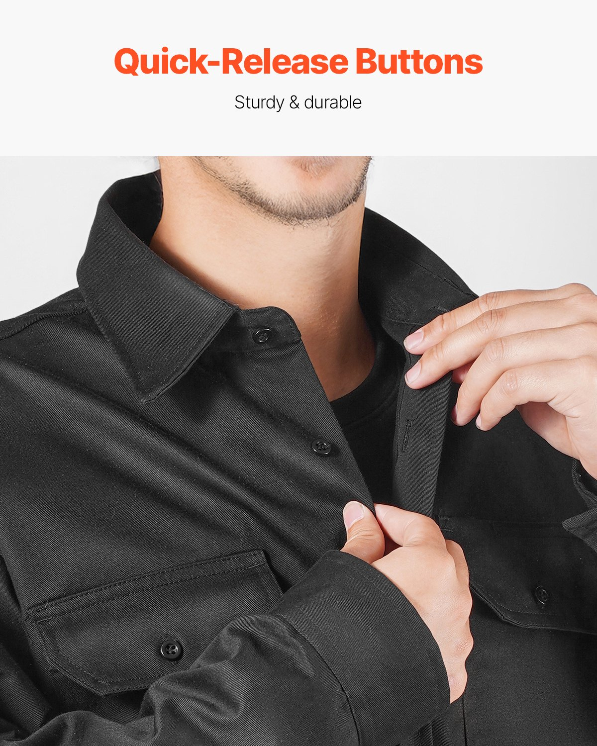 Flame-Resistant Welding Jacket L-Sized 7oz FR Cotton Welding Safety Jacket 279 - Bild 2 von 10