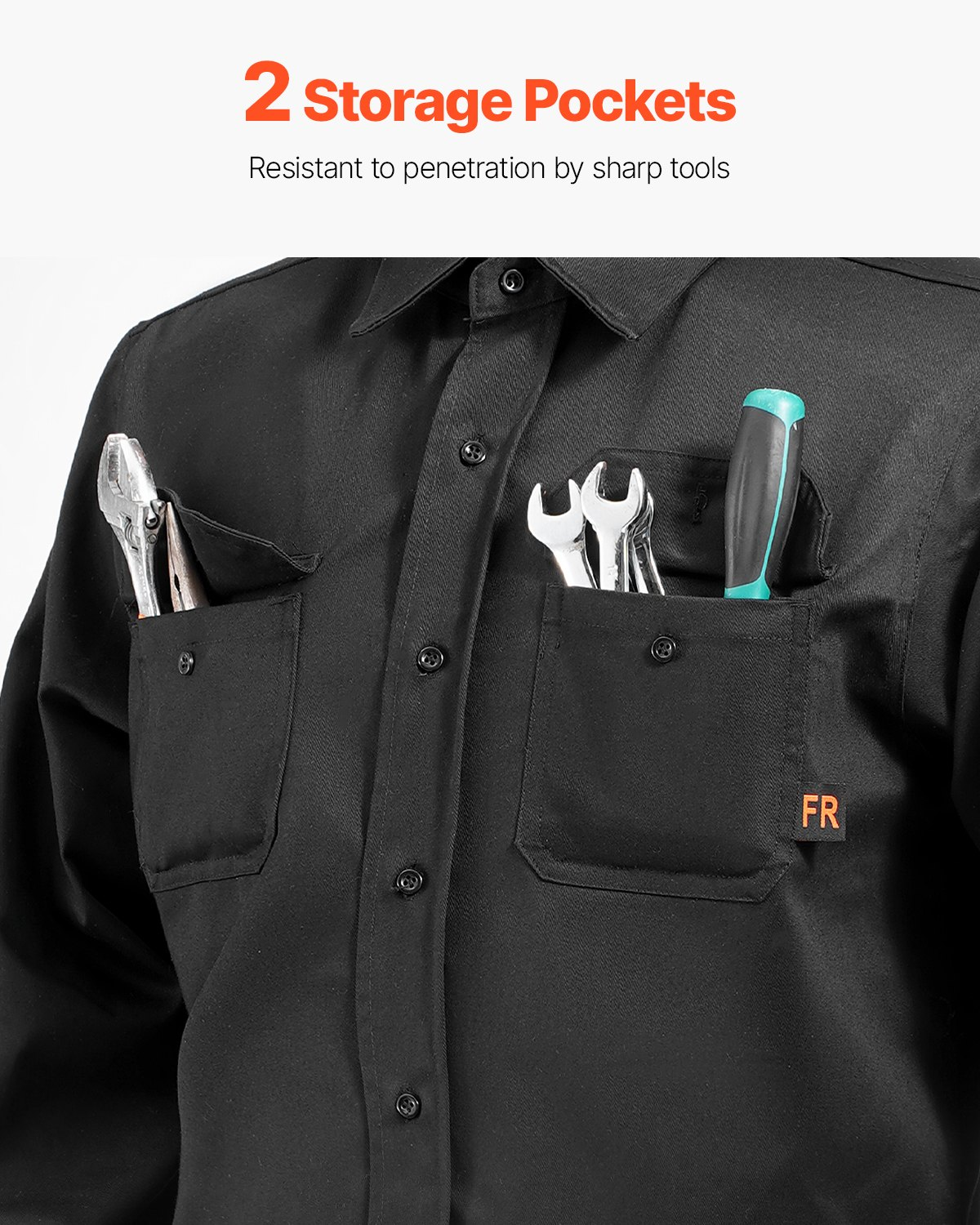 Flame-Resistant Welding Jacket L-Sized 7oz FR Cotton Welding Safety Jacket 279 - Bild 3 von 10