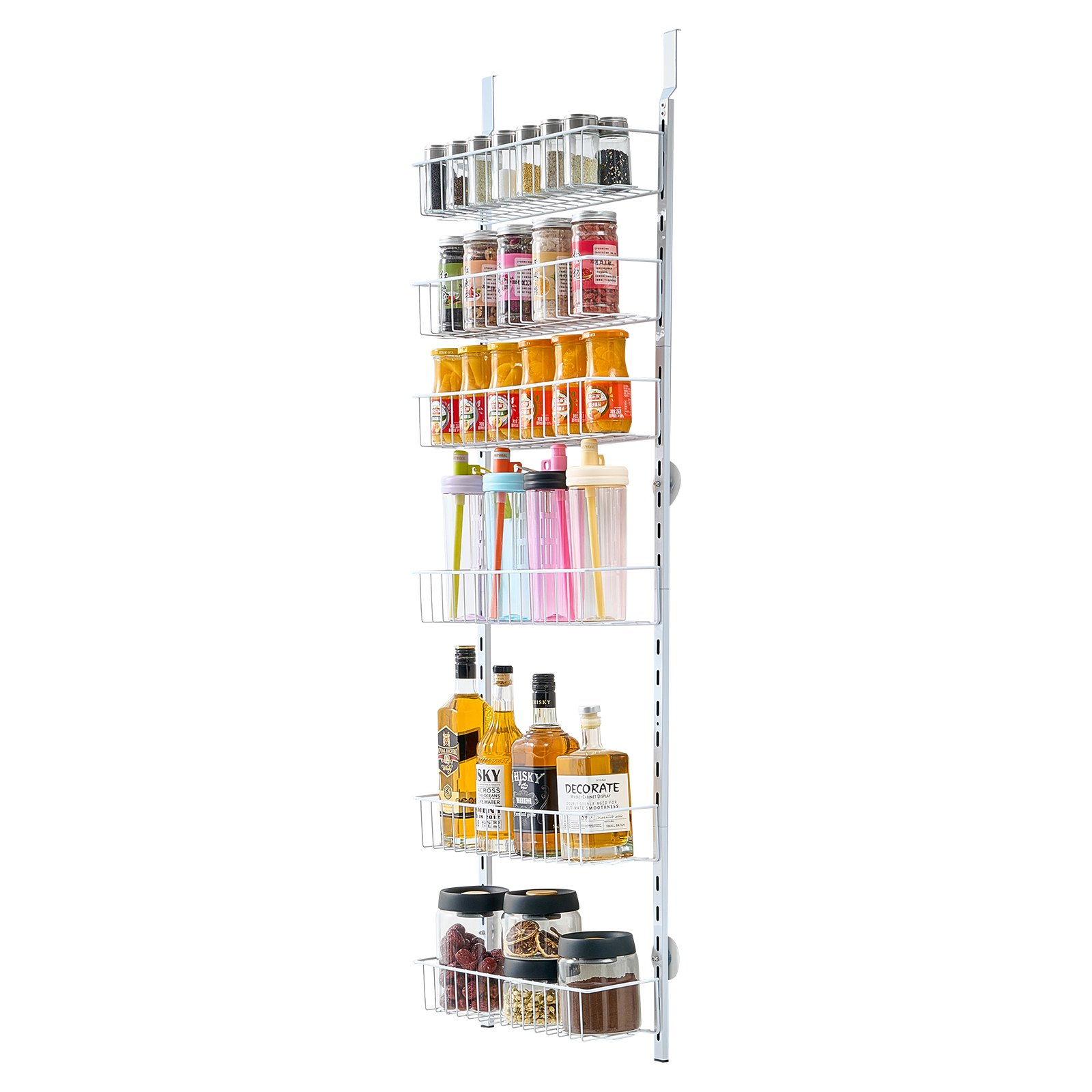 6 Ebenen über der Tür Speisekammer Organizer Hängende Aufbewahrung Regal Verstellbar Küche - Bild 10 von 10