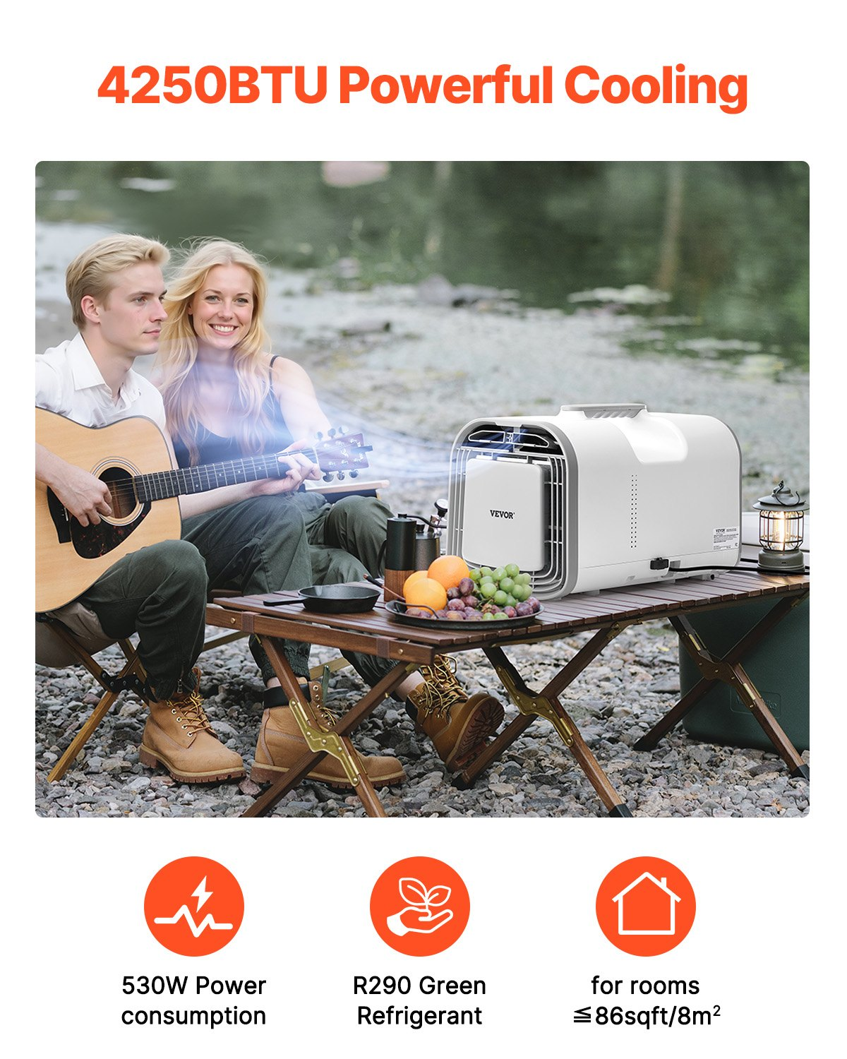 Portable Air Conditioner 4250BTU Tent Air Conditioning AC/DC for Camping RV Home
