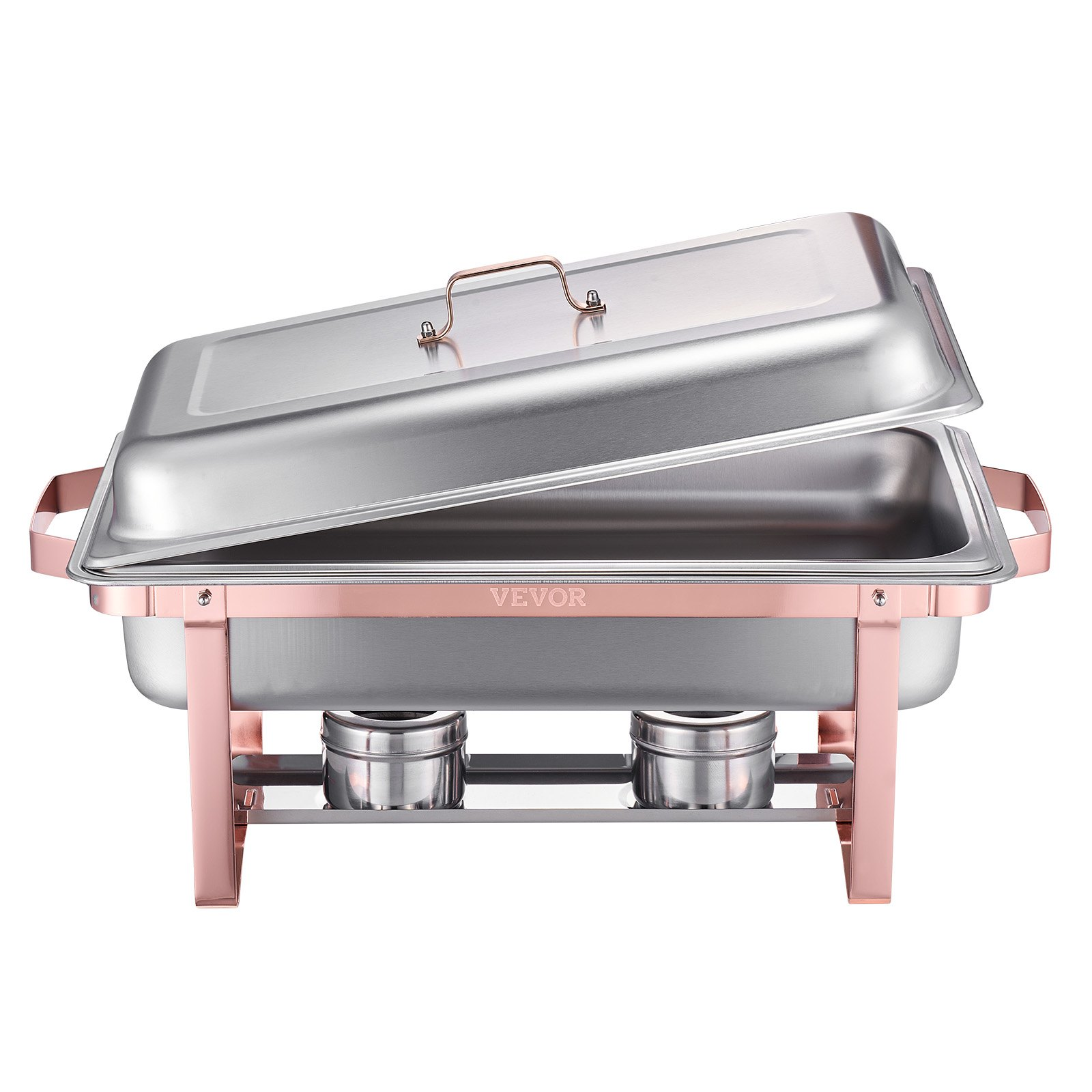 8 Qt 2 Pack Rectangle Chafing Dish Buffet Set Full Size Pan Stainless Steel - Picture 8 of 10