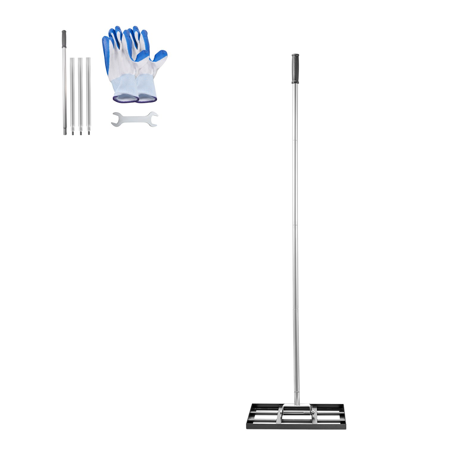 Lawn Leveling Rake 17x10in Ground Plate with 78in Handle Adjustable