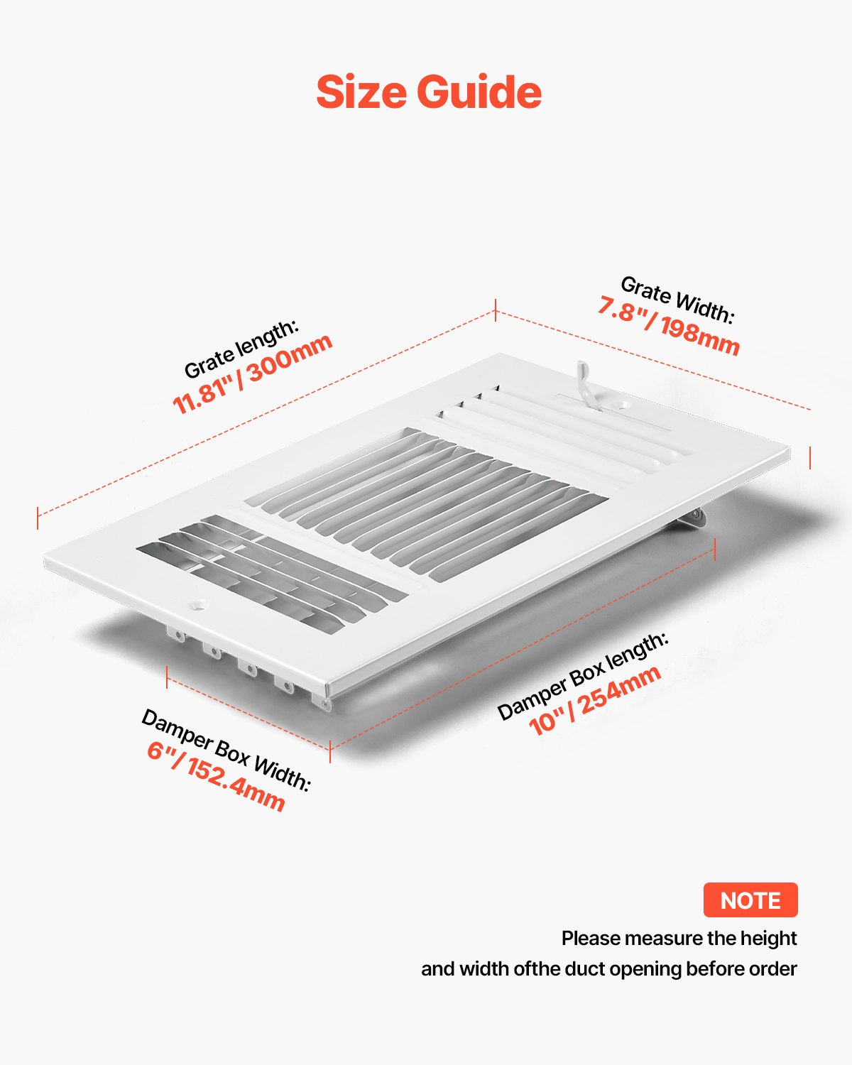 Floor Registers 3-Way 6 x 10 Inch Iron Floor Vents for HVAC Grilles 6 ...