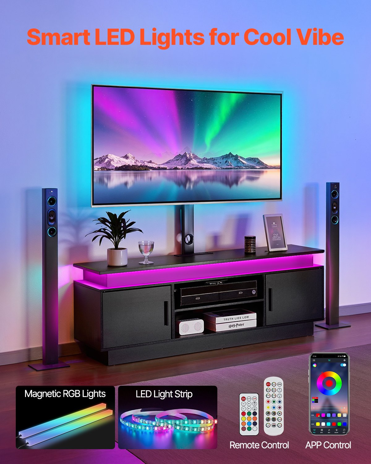 With Mount For Up To 75 In Tvs, Living Room