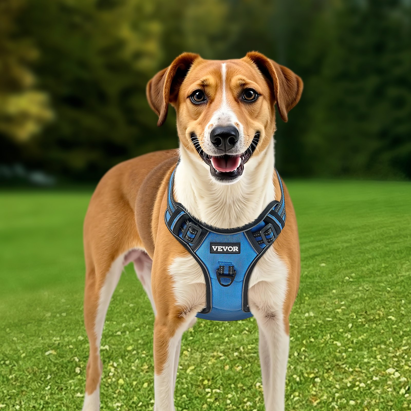 Arnés para perros grandes sin tirar ajustable chaleco para perros arnés para mascotas con correa - Imagen 7 de 10