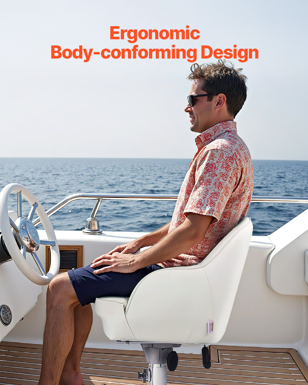 Boat Seat, Low Backrest, White