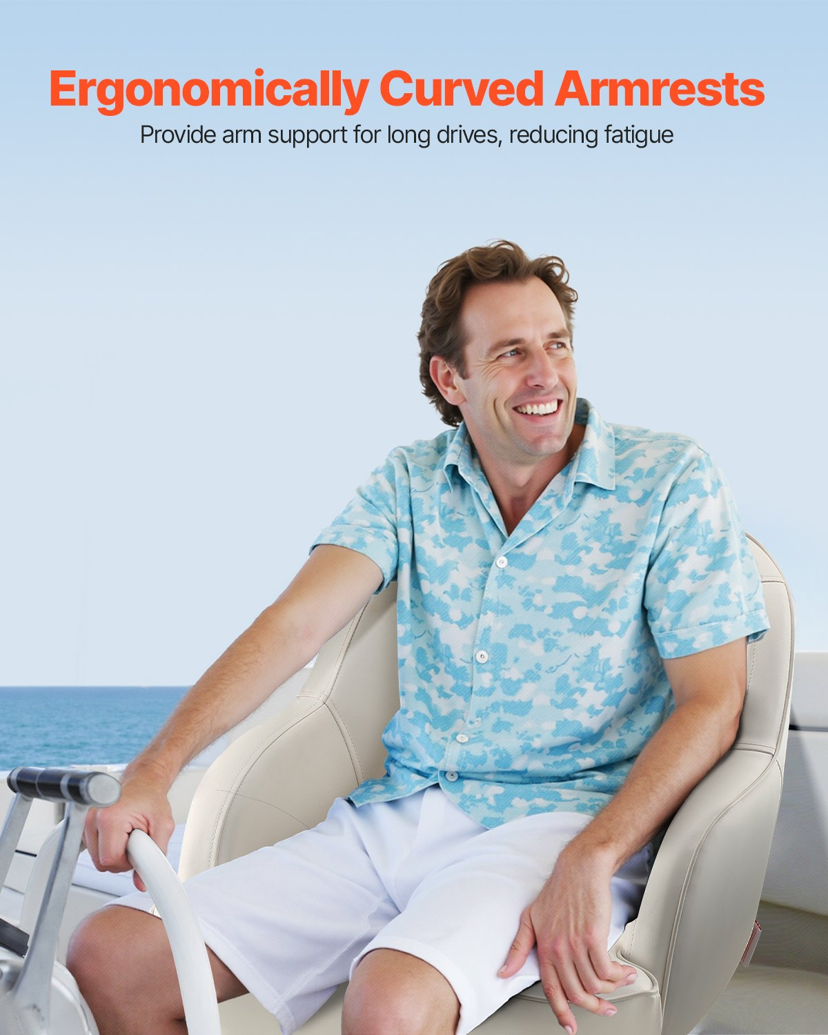 Boat Seat, Low Backrest, White