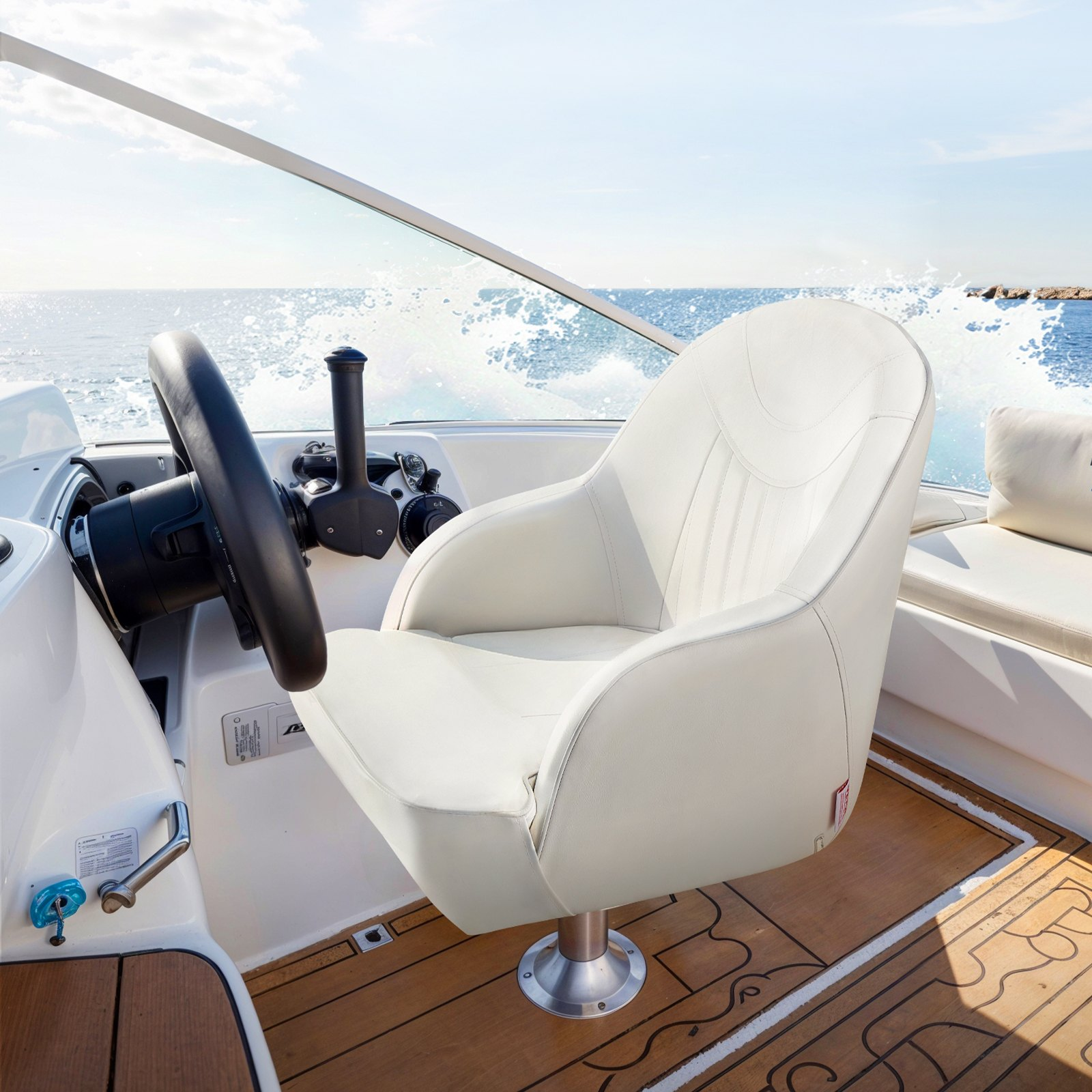 Boat Seat, Low Backrest, White