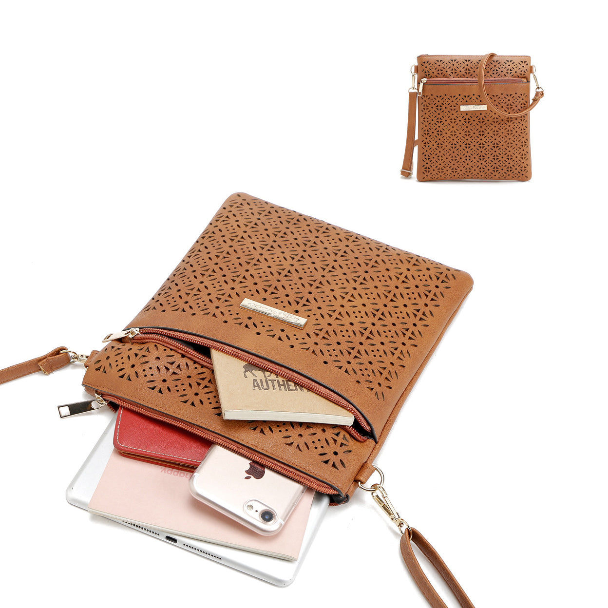 Blossomita Handbag With Cutout Flower Design - Picture 9 of 22