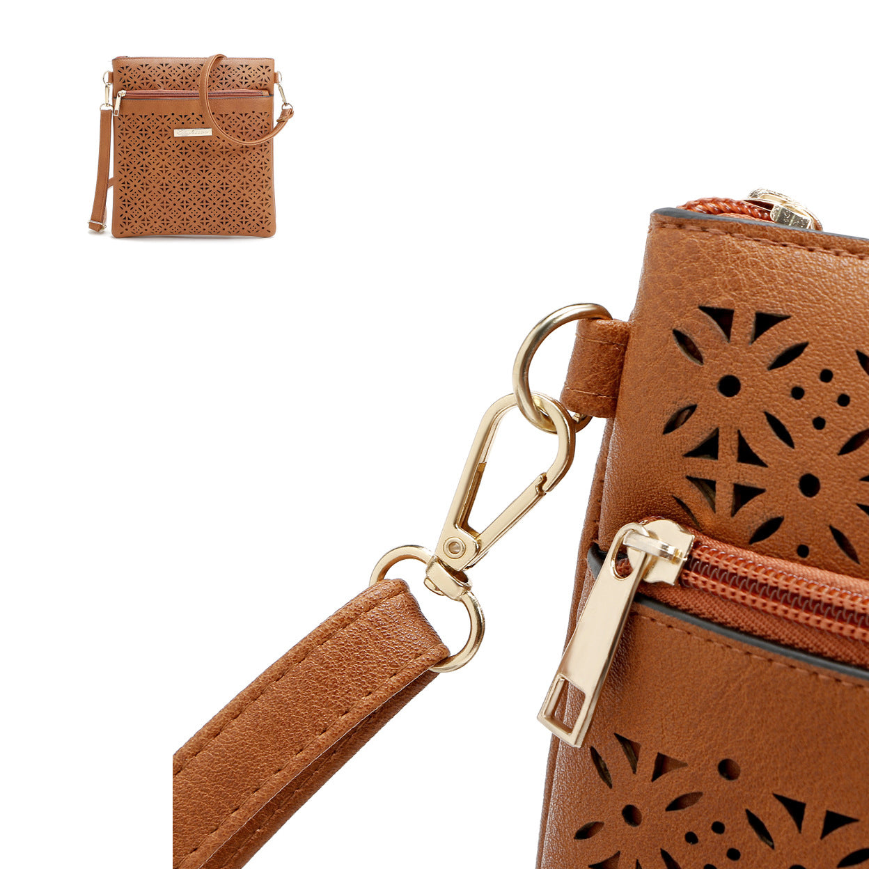 Blossomita Handbag With Cutout Flower Design - Picture 10 of 22