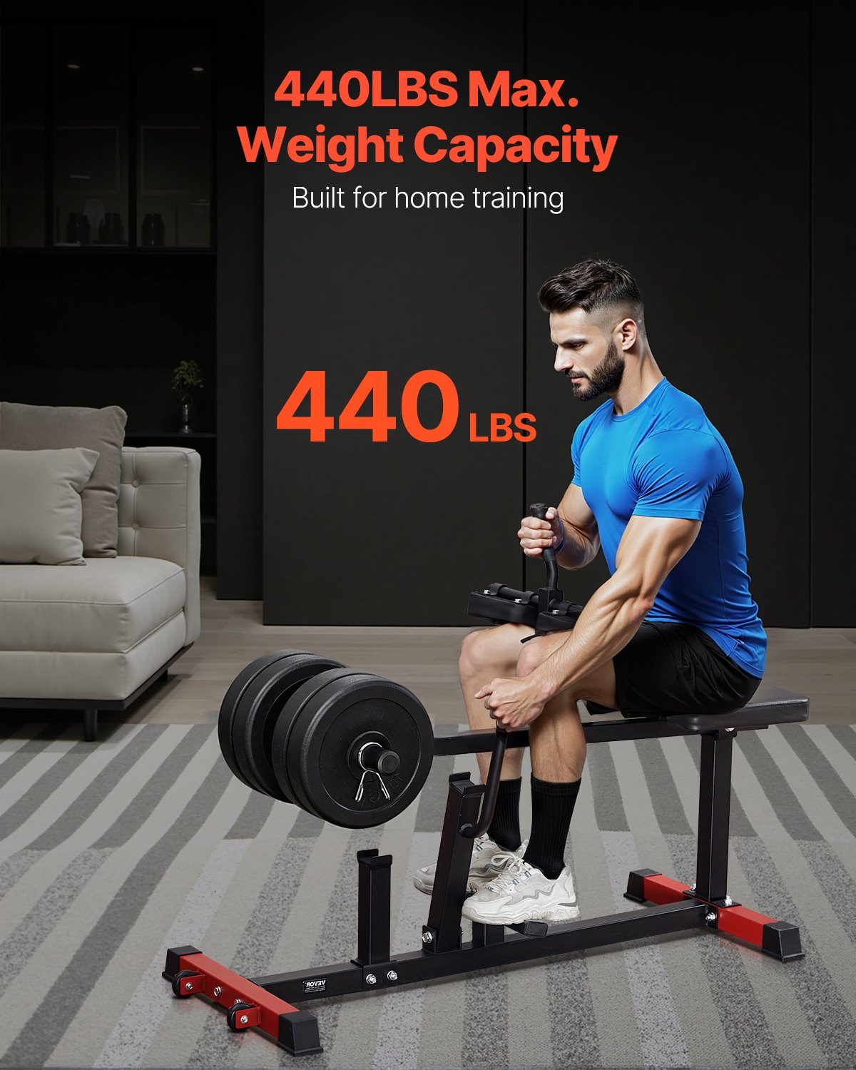 Seated Calf Machine Calf Raise Equipment Seated Leg Exercise Home Gym 440 lbs