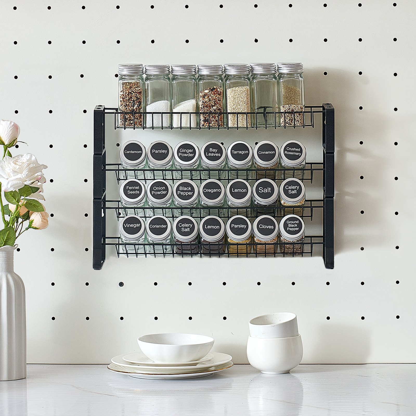 Spice Rack Organizer for Cabinet Kitchen Countertop Seasoning Organizer 18x11 in - Picture 7 of 10