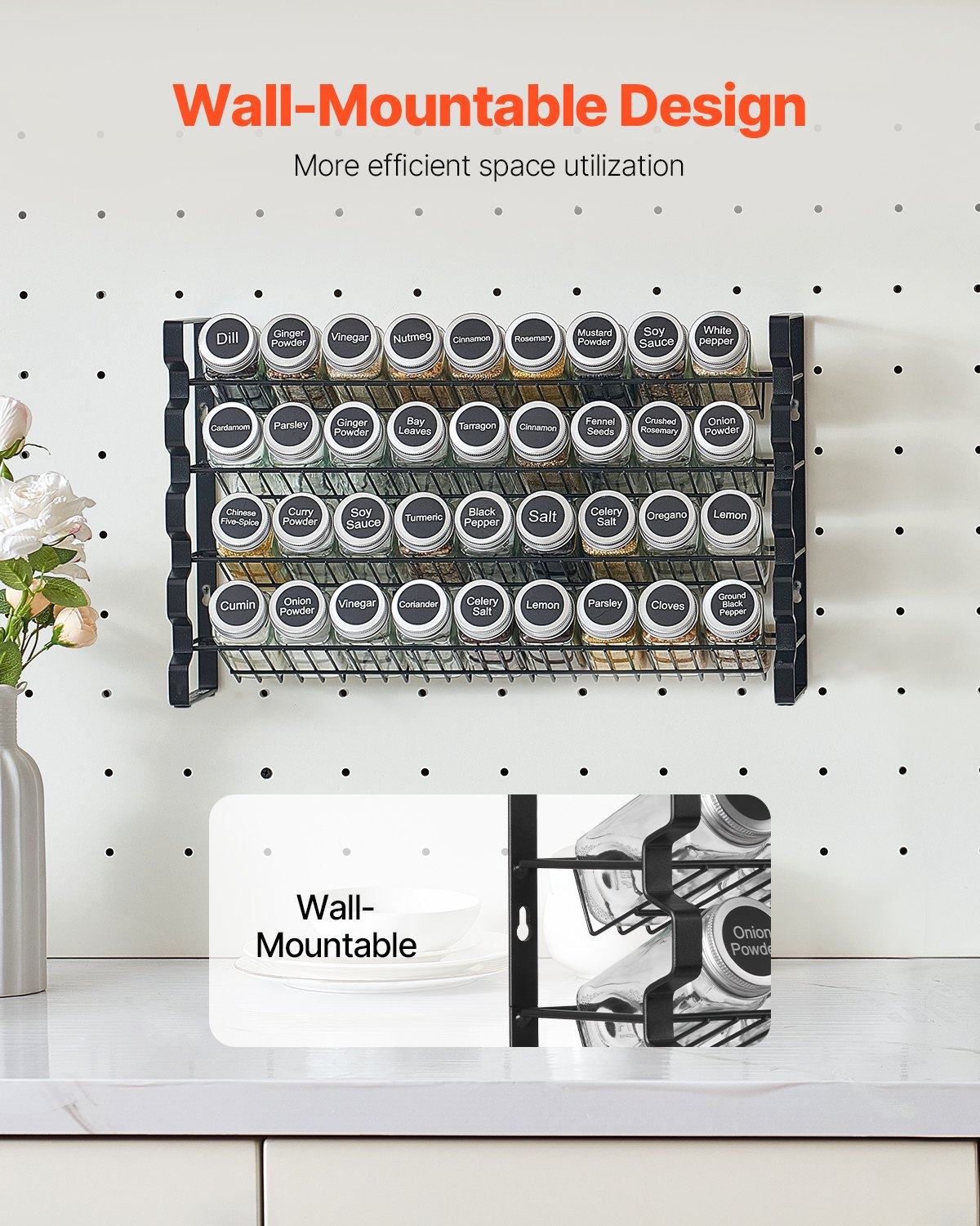 Spice Rack Organizer for Cabinet Kitchen Countertop Seasoning Organizer 23x16 in - Picture 3 of 9