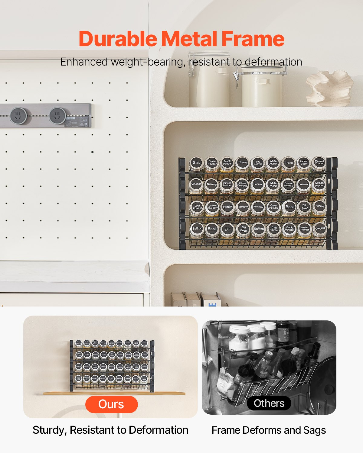 Spice Rack Organizer for Cabinet Kitchen Countertop Seasoning Organizer 23x16 in - Picture 4 of 9