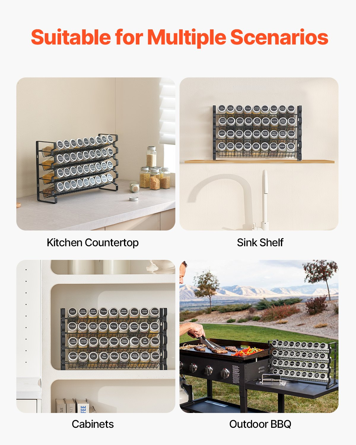 Spice Rack Organizer for Cabinet Kitchen Countertop Seasoning Organizer 23x16 in - Picture 5 of 9