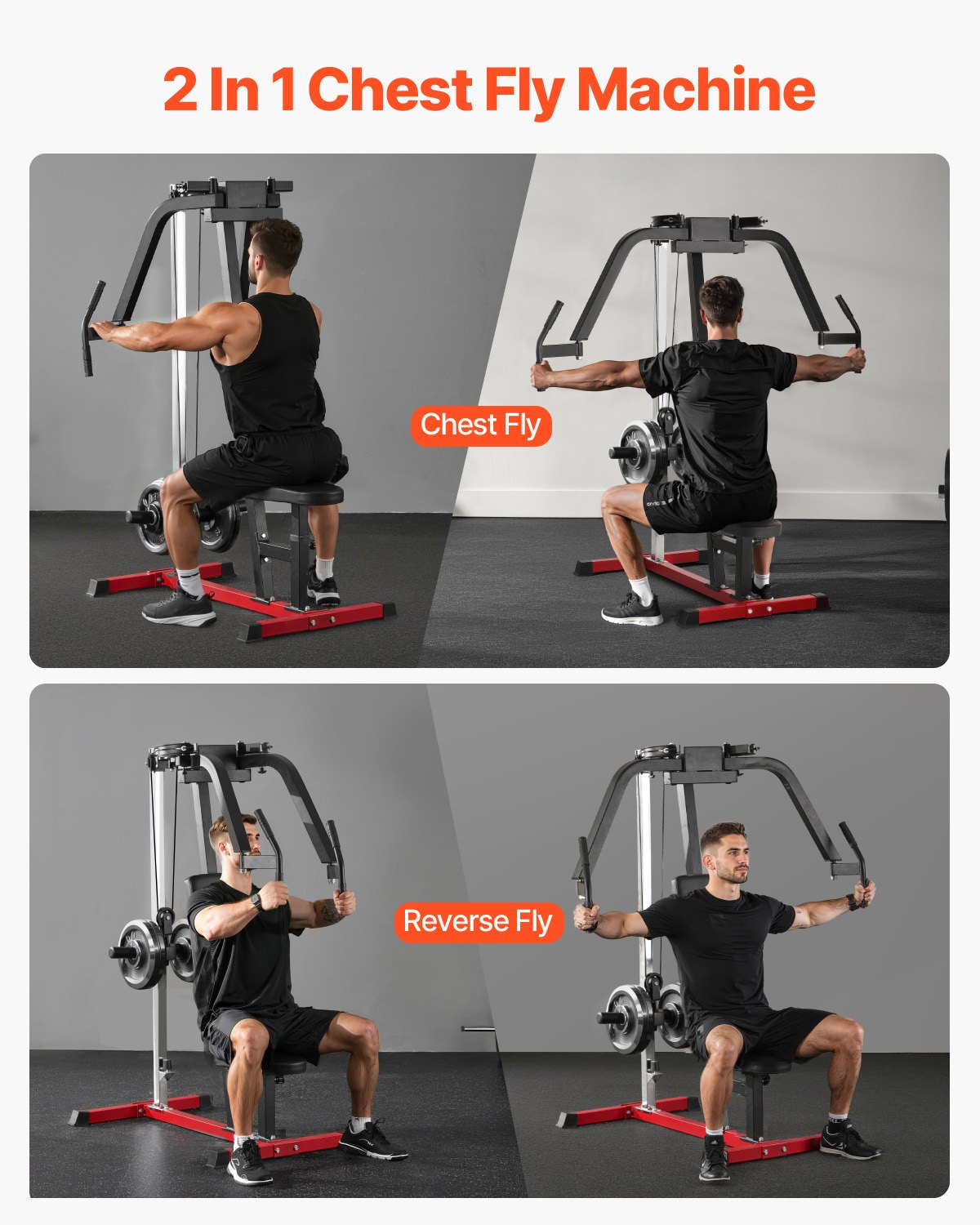 Chest Fly Machine Adjustable Fly and Reverse Delt Machine Upper Body Workouts