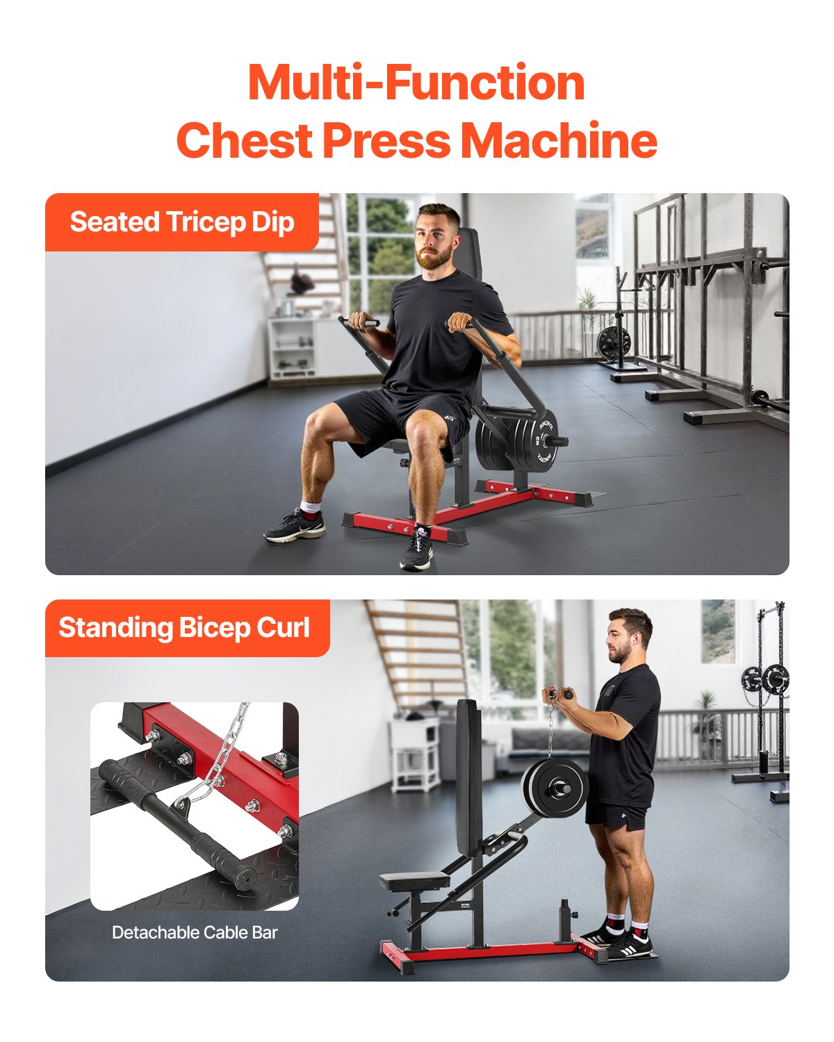 Seated Dip Machine Tricep Bicep Press Down Equipment Chest Training Cable Bar