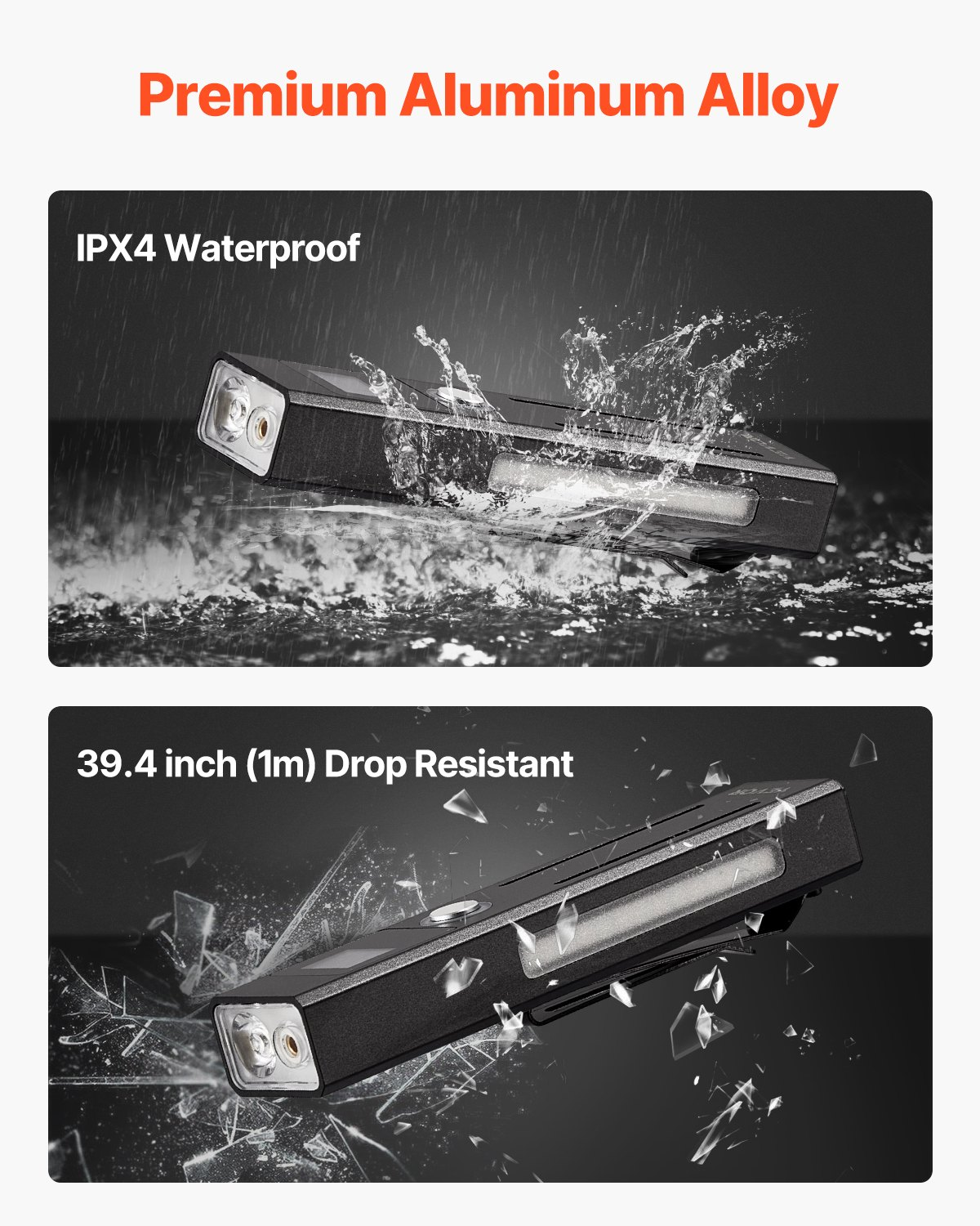 EDC Flat Flashlight, Lightweight & Portable