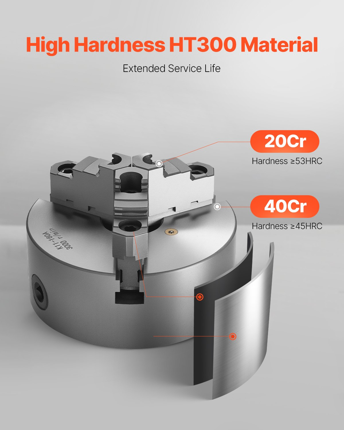 6 Inch 3-Jaw Self-Centering Lathe Chuck with 1 1/2 in-8 Threaded ...