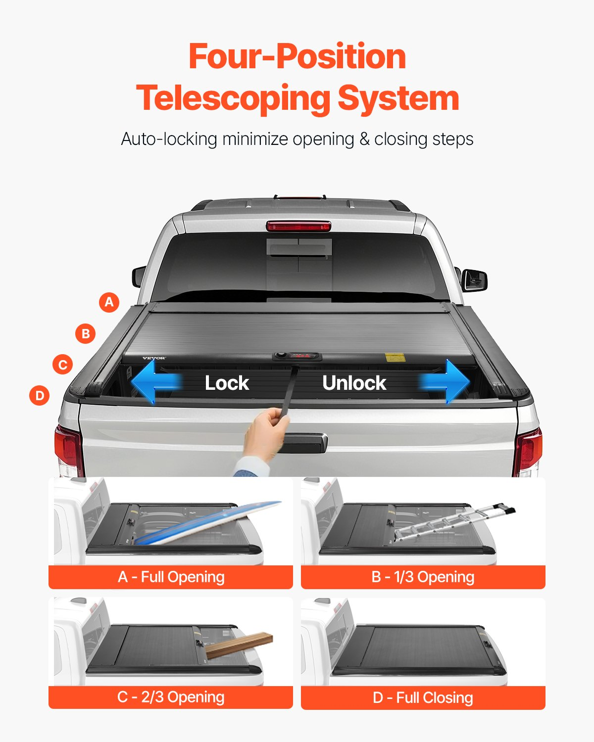 5.8 ft Retractable Tonneau Cover for Chevy/GMC Silverado/Sierra 1500