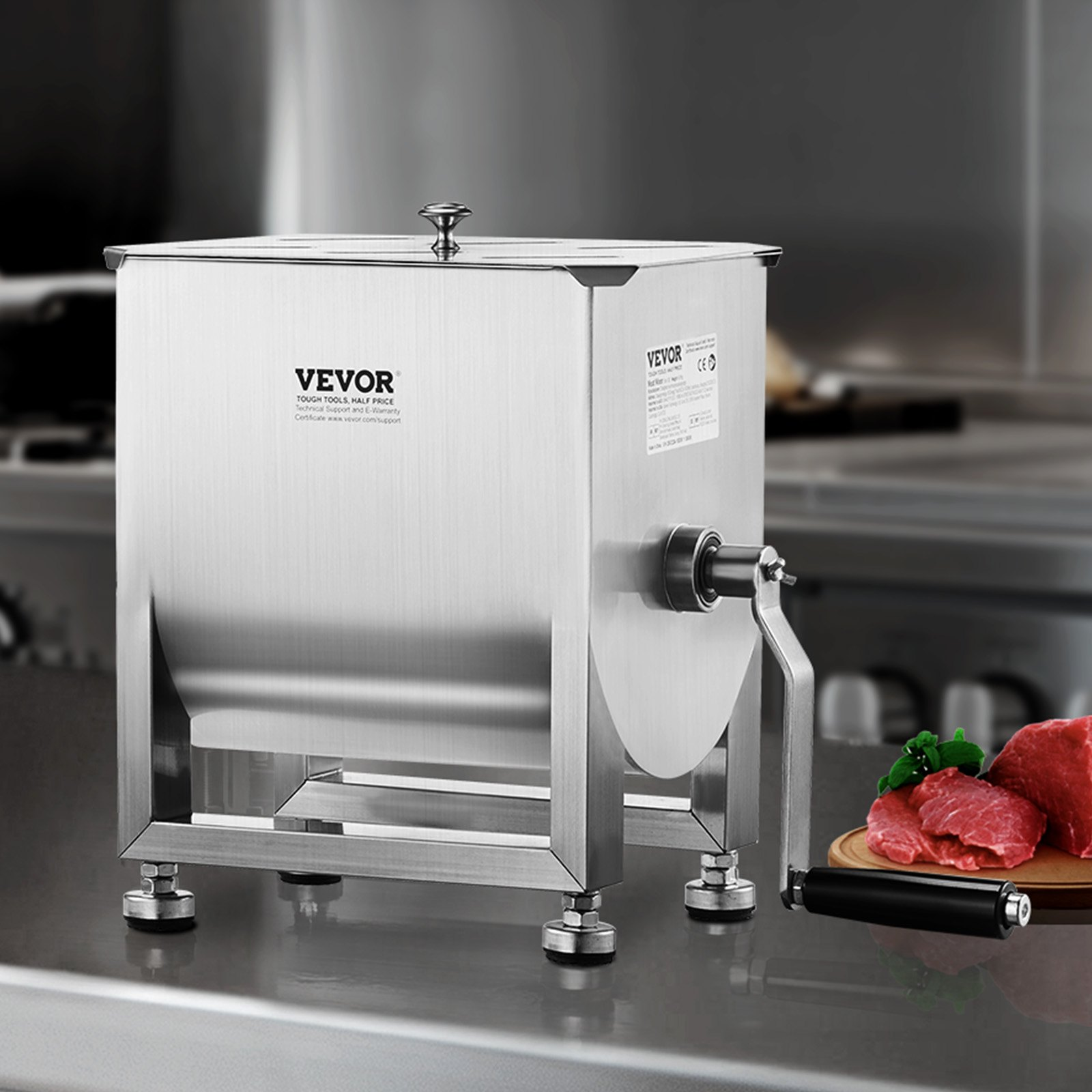 Manual Meat Mixer 15L Fixed Tank Mixing Max 15LB for Meat Sausage Mixer Machine