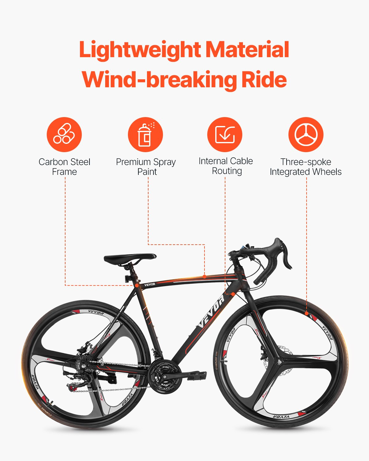 Road Bike, 700C Wheels Racing Bike, for Men and Women