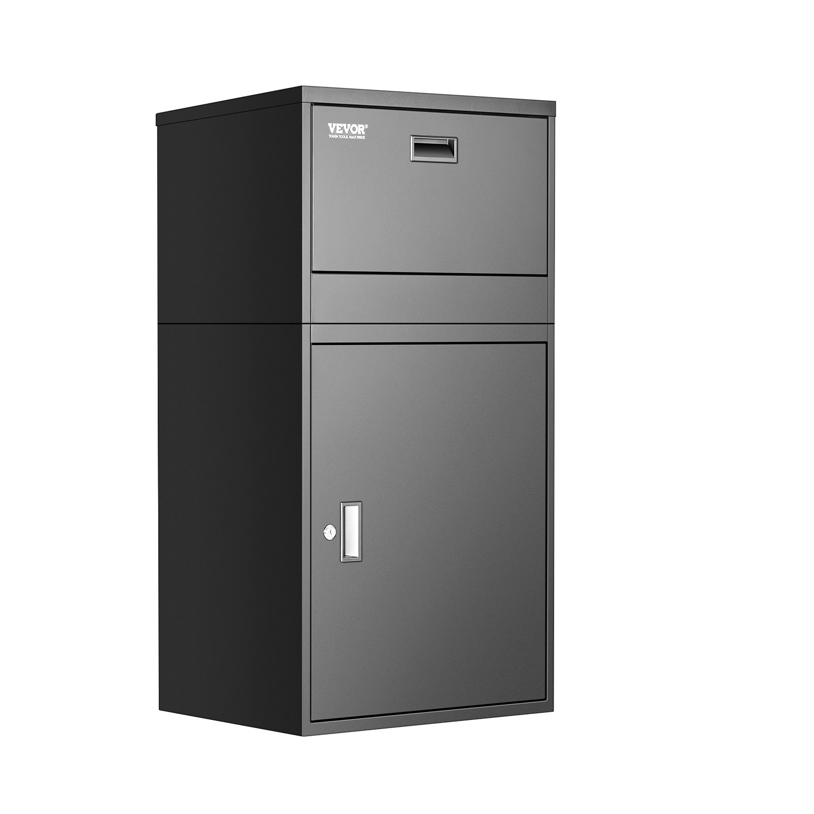 Package Delivery Boxes for Outside, 38.6 in Mailbox for Parcel with Lock, Black