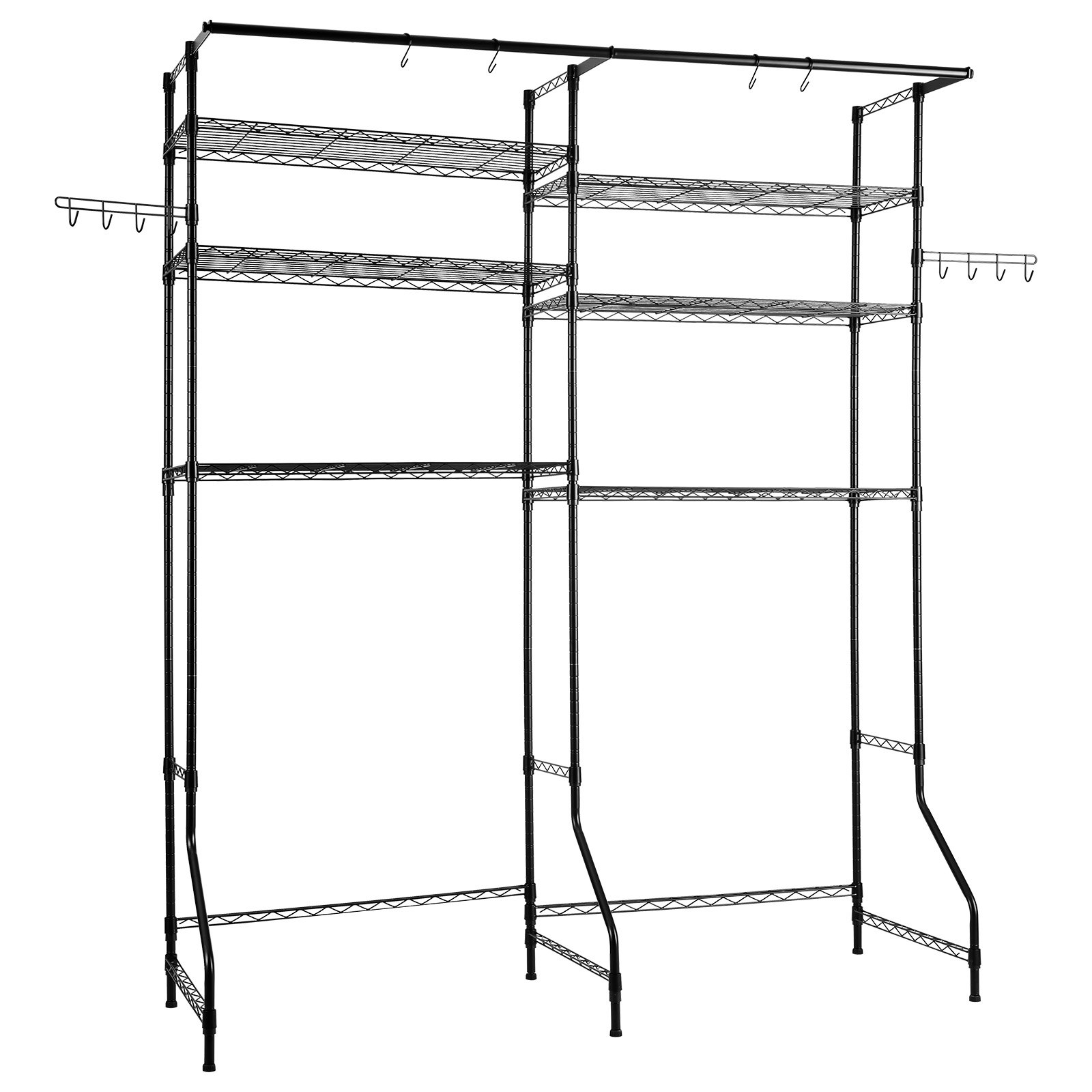 Over Washer and Dryer Storage Shelves, Black